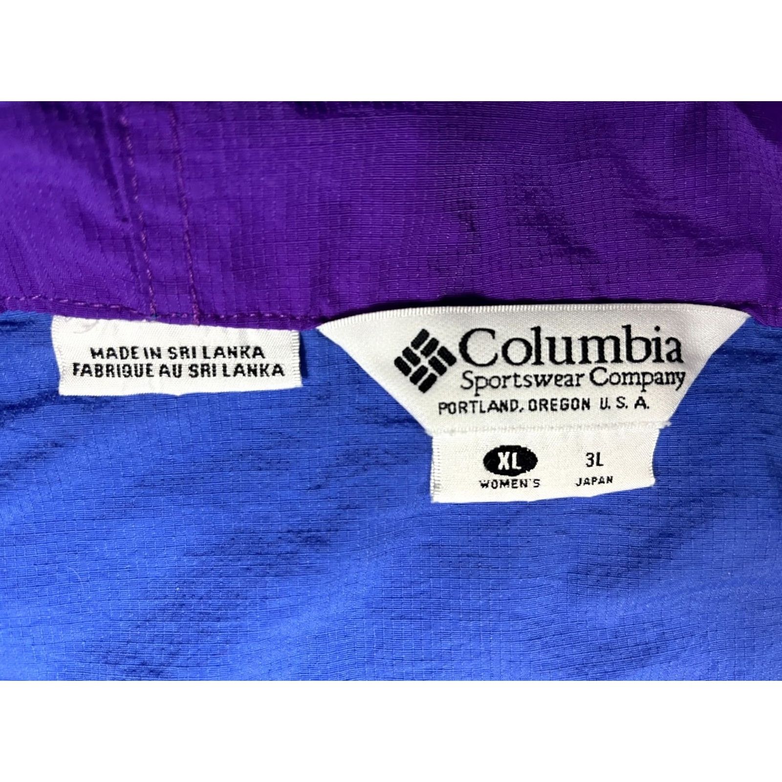 Vintage Columbia Women’s Vintage 90s Pullover Anorak Windbreaker Jacket XL Blue 90s Hooded Pockets Size XL / US 12-14 / IT 48-50 - 7 Thumbnail