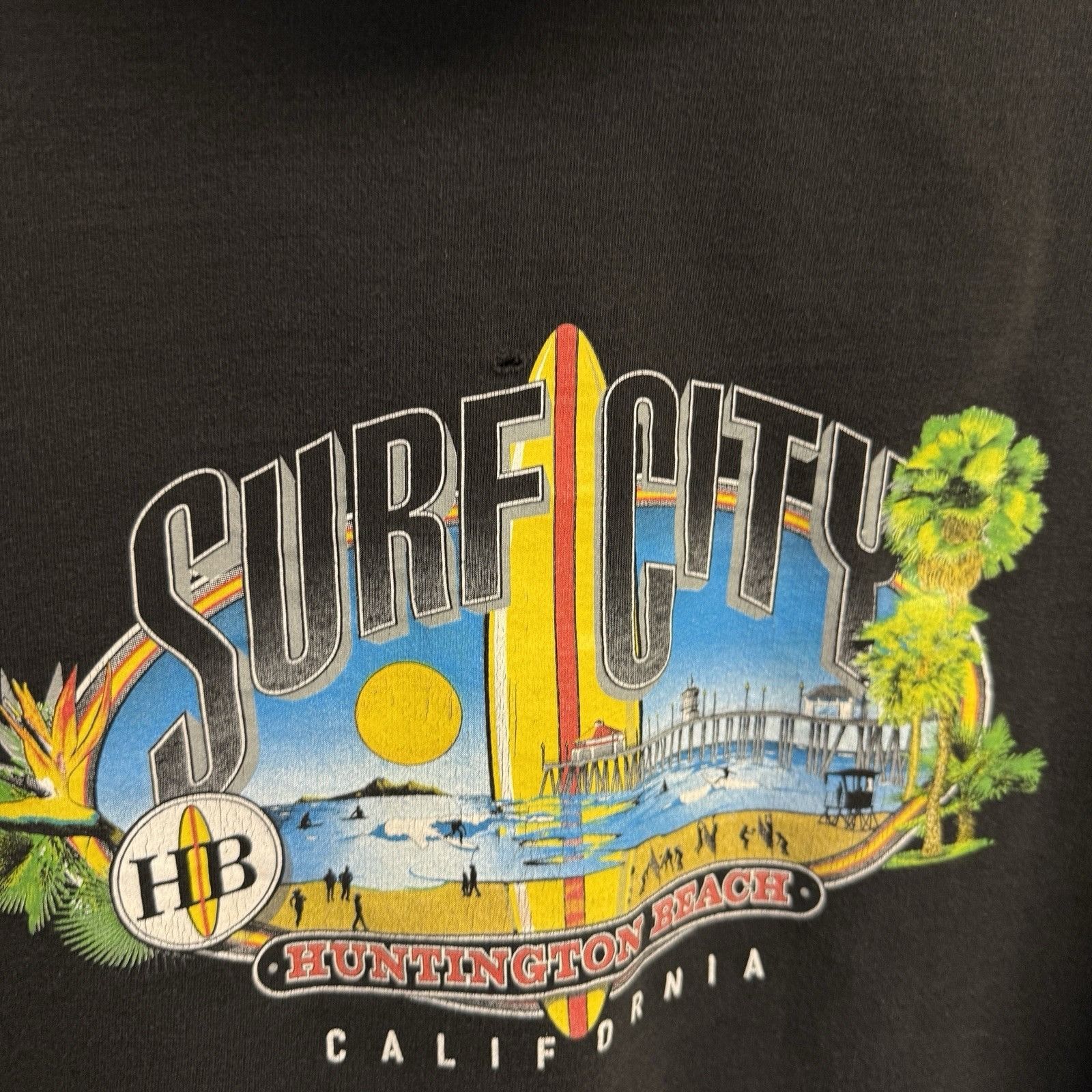 Vintage Vintage Huntington Beach Surf City Hoodie Sweatshirt Mens M Size US M / EU 48-50 / 2 - 7 Thumbnail