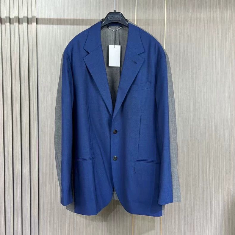 LOUIS VUITTON Blue and grey wool suit jacket 2504-Nextarrow