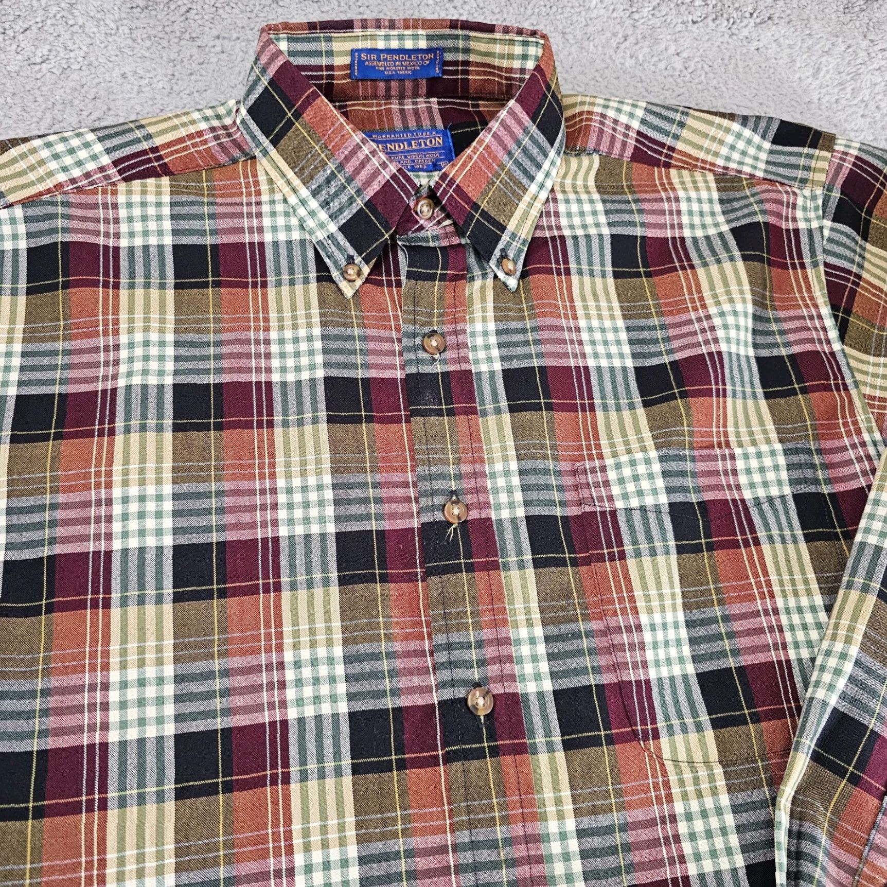 Pendleton VINTAGE Pendleton Shirt Mens M Multi Plaid Wool Long Sleeve Button-Down) Size US M / EU 48-50 / 2 - 2 Thumbnail
