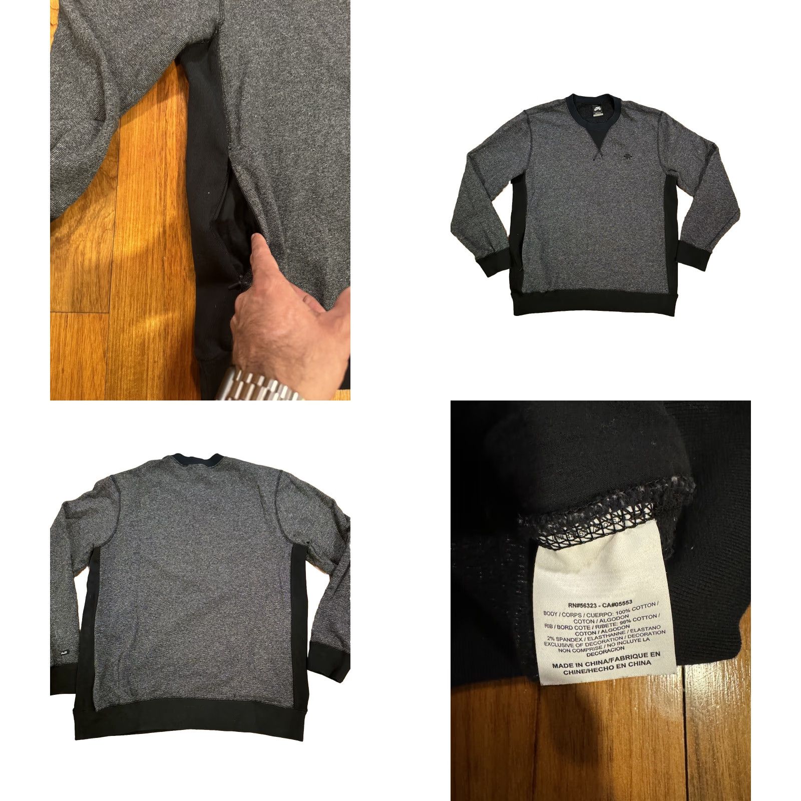 Nike NIKE SB Sweatshirt PAUL RODRIGUEZ Gray/Black Skateboarding Sewn Logo Men’s L Size US L / EU 52-54 / 3 - 8 Thumbnail