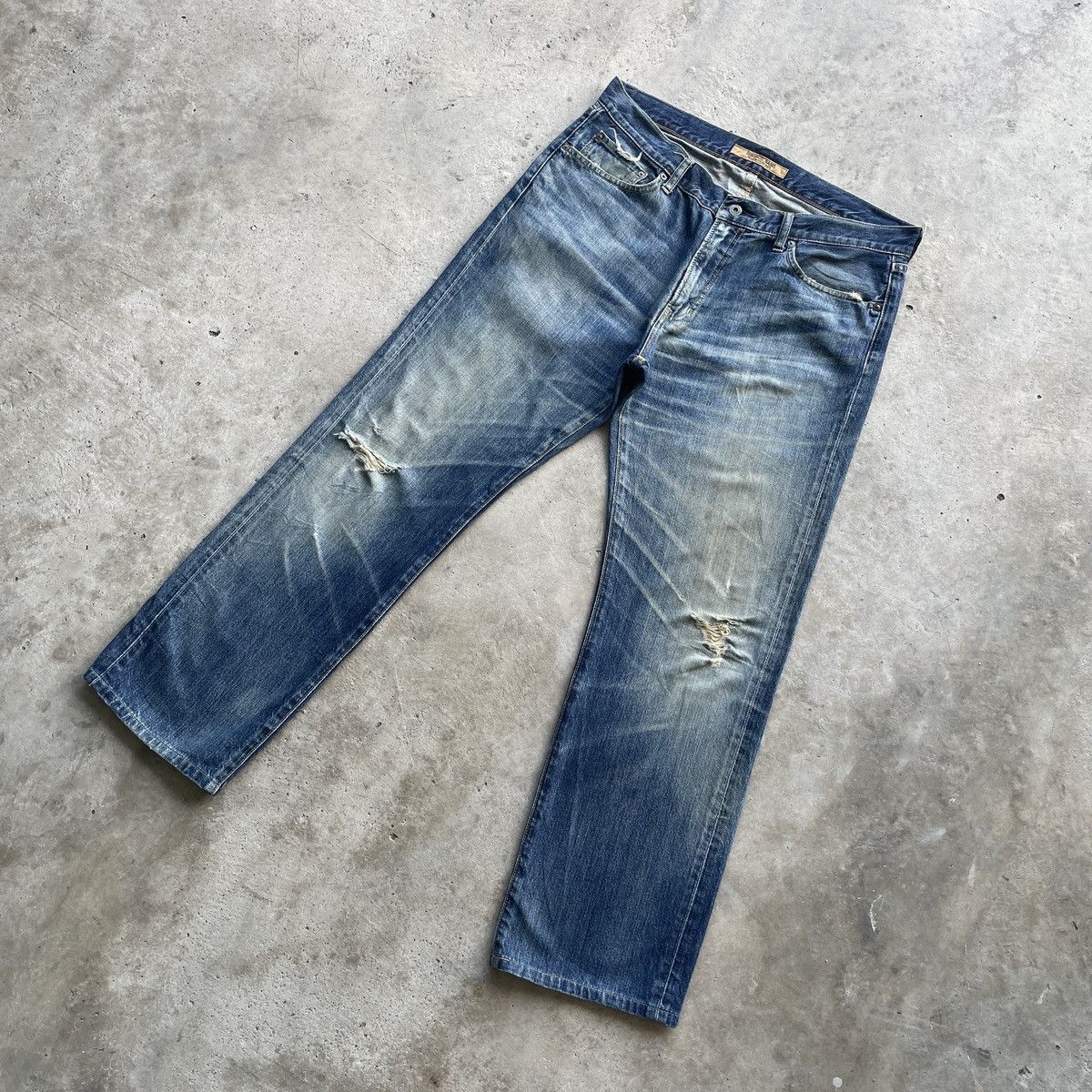 Japanese Brand × Jean × Vintage Vintage Japanese Distressed Rusty Jeans Faded Pants W36x30 Size US 36 / EU 52 - 2 Thumbnail