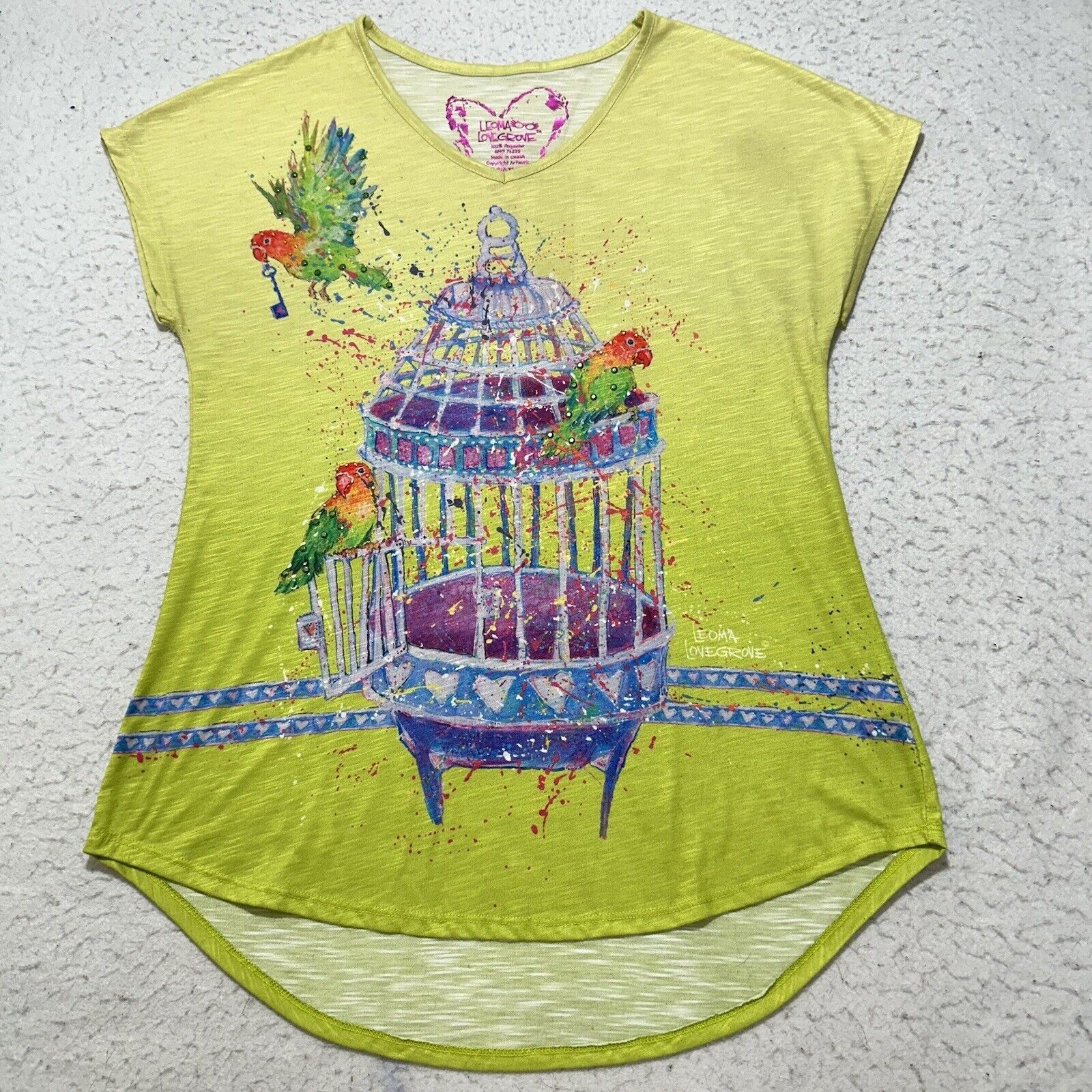 Other Leoma Lovegrove Medium Lovebird Rhinestone V Neck T Shirt Size M / US 6-8 / IT 42-44 - 1 Thumbnail