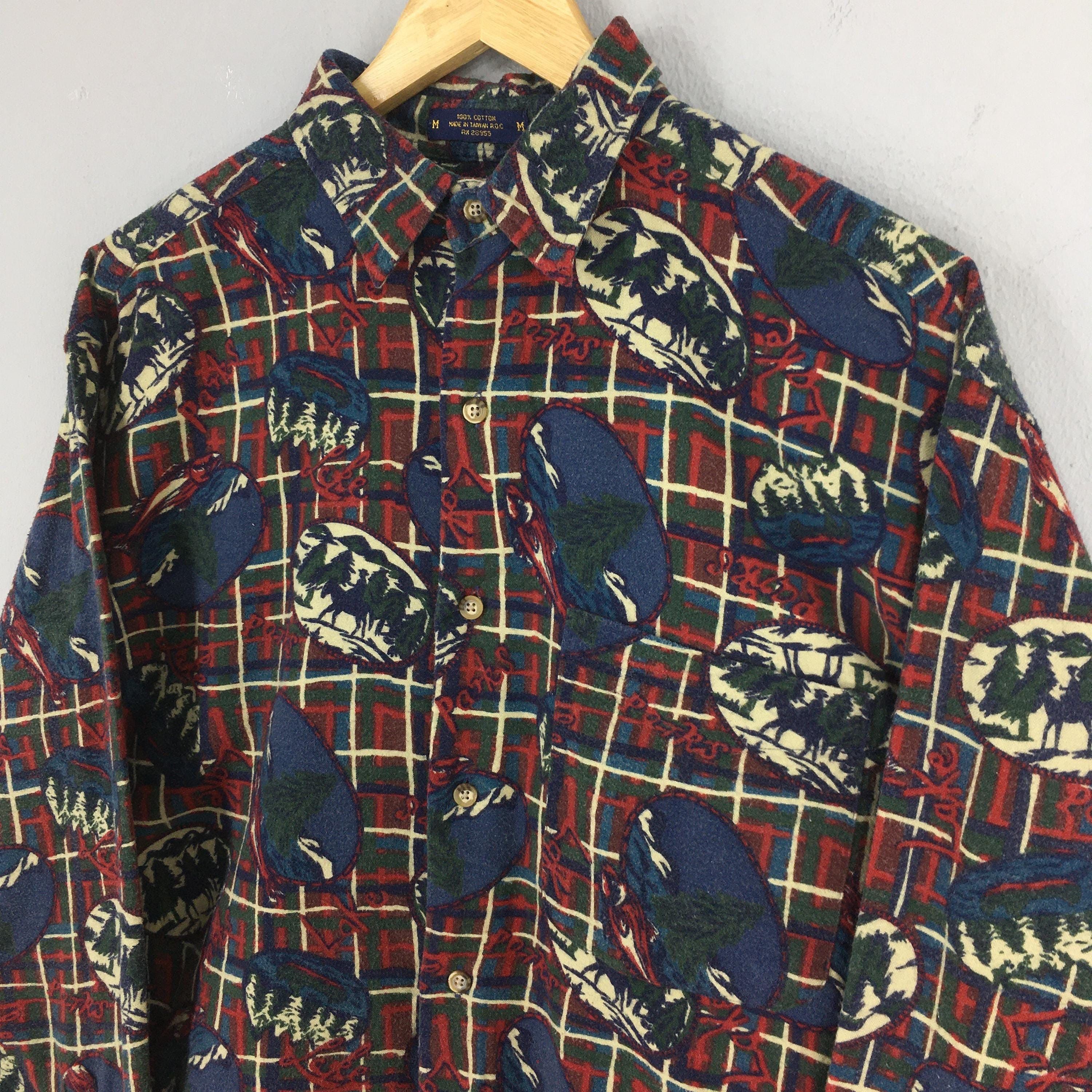 Vintage 1990's The Arrow Company Pop Art Flannel Shirt Medium Size US M / EU 48-50 / 2 - 3 Thumbnail