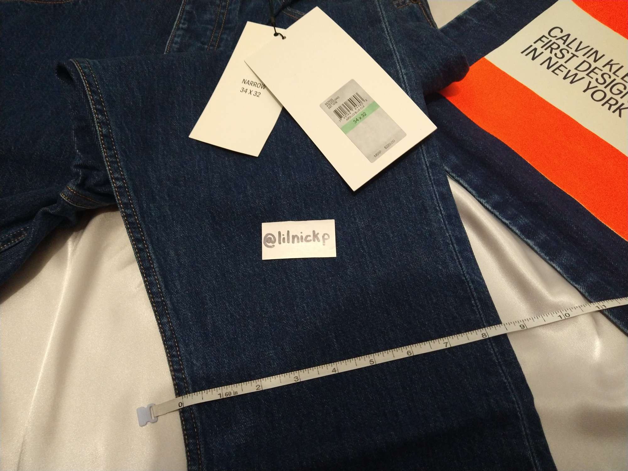 Calvin Klein 205W39NYC EST. 1978 Narrow Leg Apollo Blue Jeans Size US 34 / EU 50 - 9 Thumbnail