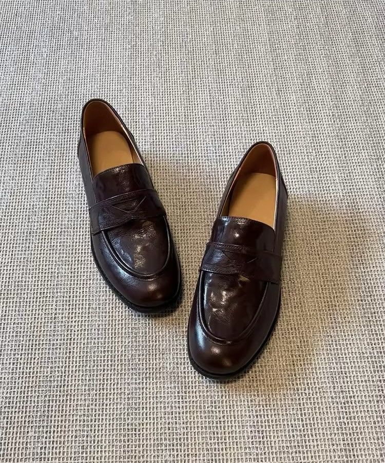 Other Elegant Casual Pu Leather Brown Loafers Retro Women’s Boots Size US 7 / IT 37 - 6 Thumbnail