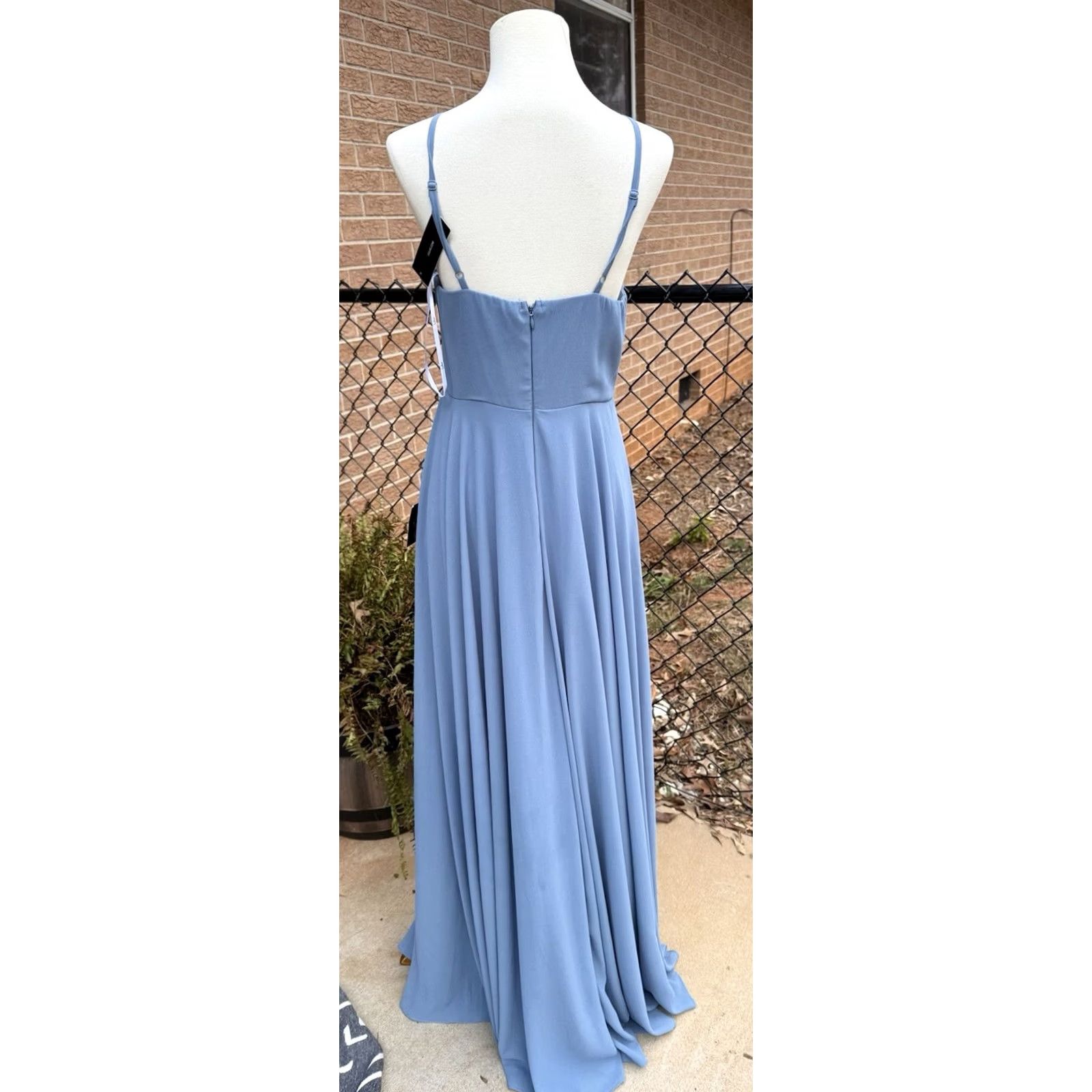 Vintage Lulus Slate Blue Bridesmaid/Prom/Party Maxi Dress M Regular XS?? Size ONE SIZE - 6 Thumbnail