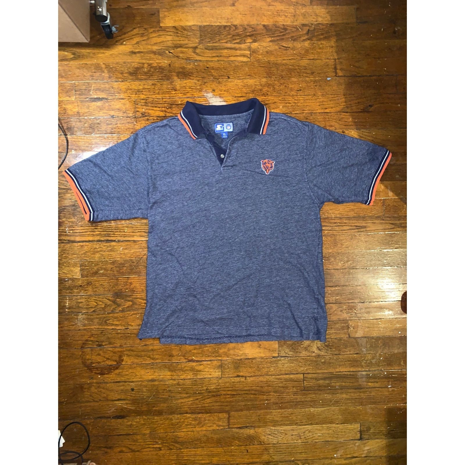 NFL × Starter Starter Chicago Bears Polo XL NFL Navy Orange Embroidered Size US XL / EU 56 / 4 - 1 Thumbnail