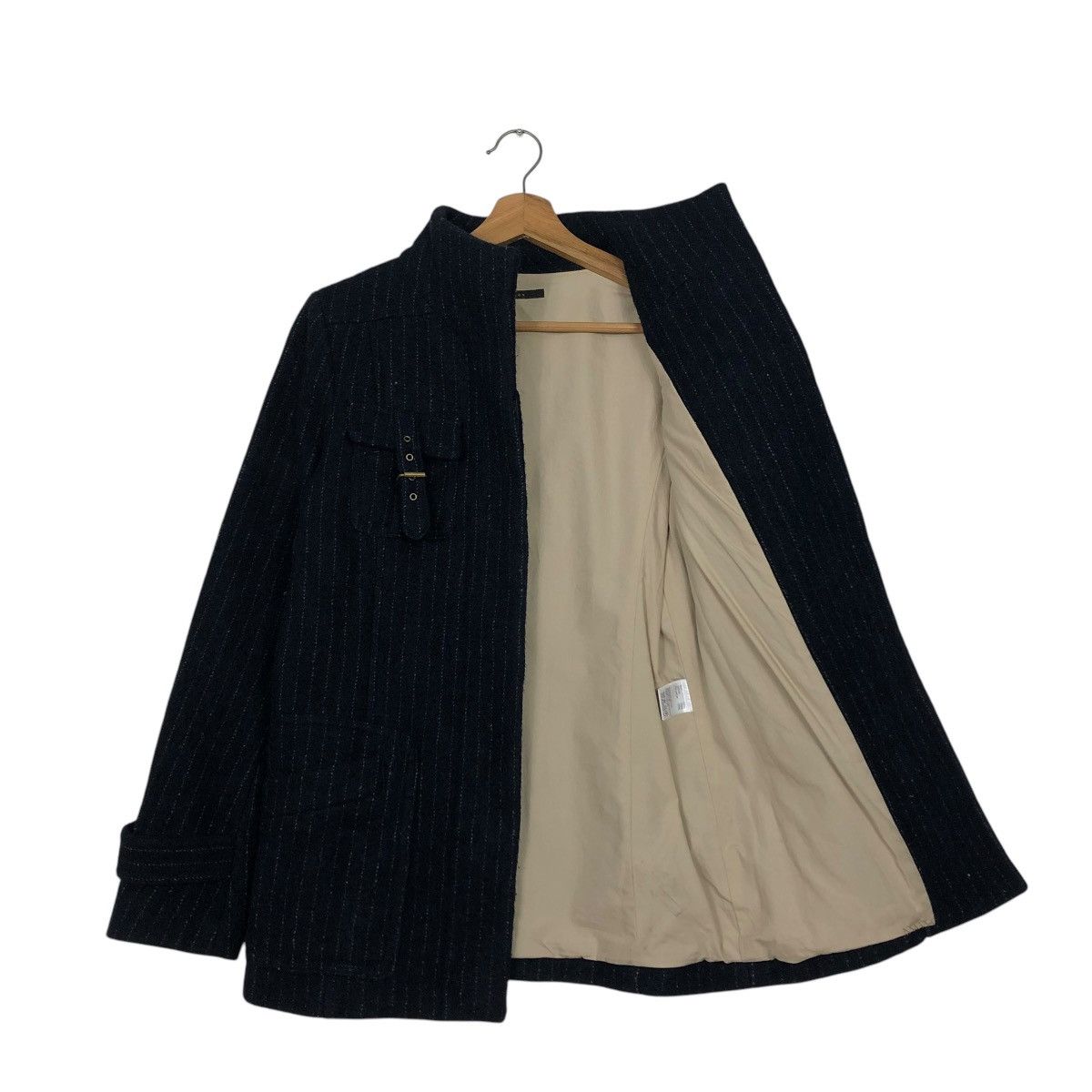 Japanese Brand 🔥VINTAGE BIKER JACKET STRIPED HICKORY MATIERES ISSEY MIYAKE Size US S / EU 44-46 / 1 - 13 Thumbnail