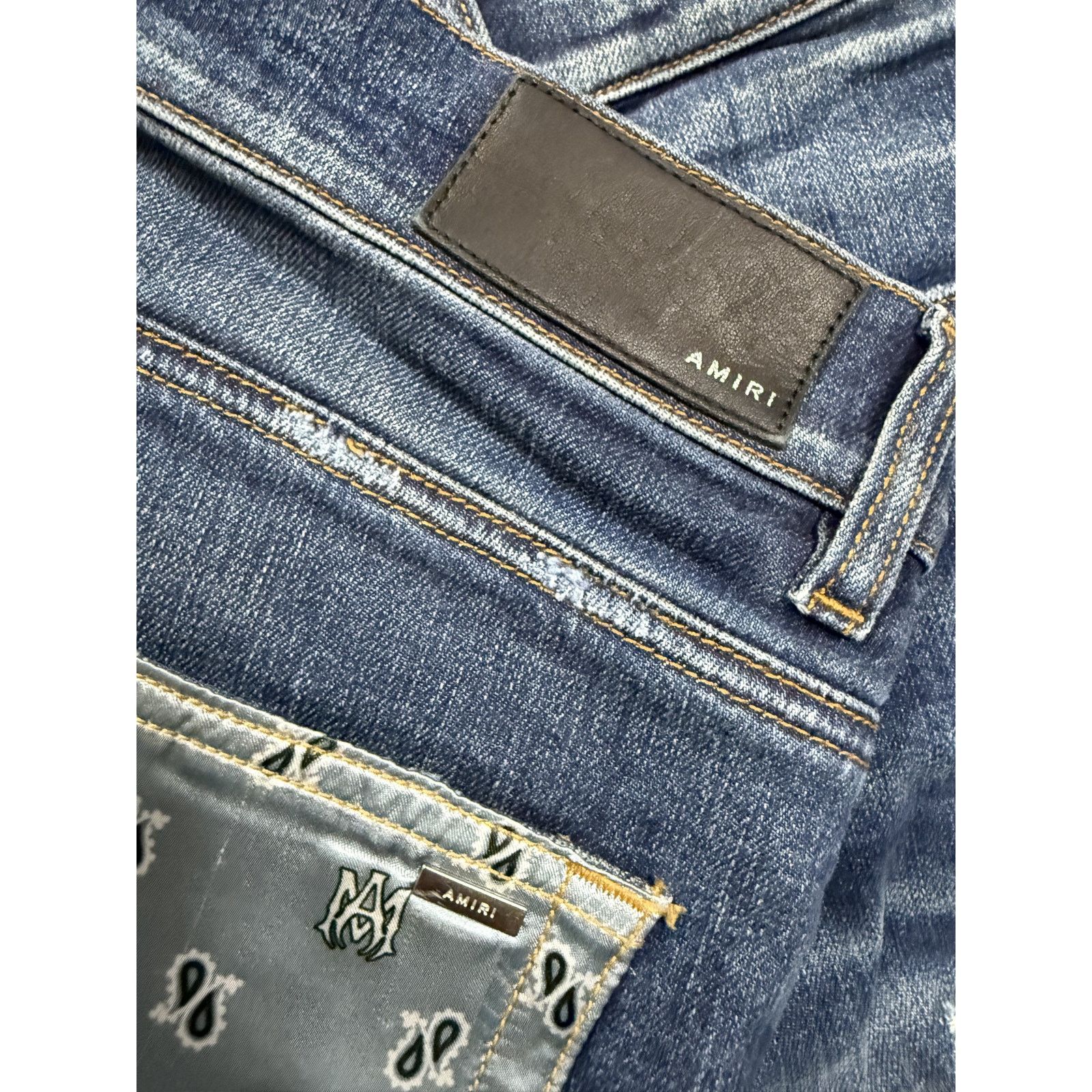 Amiri Amiri Jeans Patchwork Navy Paisley Used 36 Size US 36 / EU 52 - 3 Thumbnail