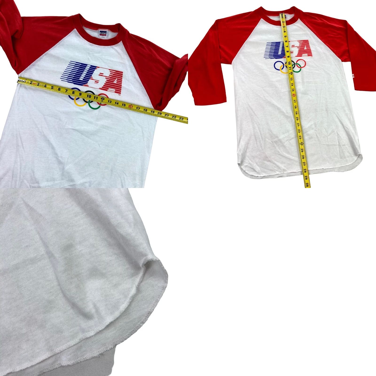 Levi's VTG Levi's 1984 Olympics Raglan Baseball T-Shirt Mens White Red 3/4 Sleeve Medium USA Raglan Graphic Tee Vintage Size US L / EU 52-54 / 3 - 8 Thumbnail