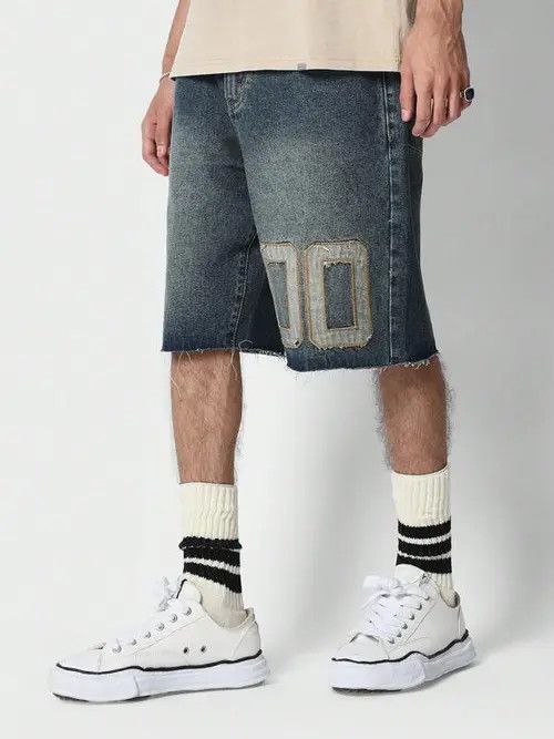 Jean Denim Jeans distressed Shorts Jorts Size US 32 / EU 48 - 3 Thumbnail
