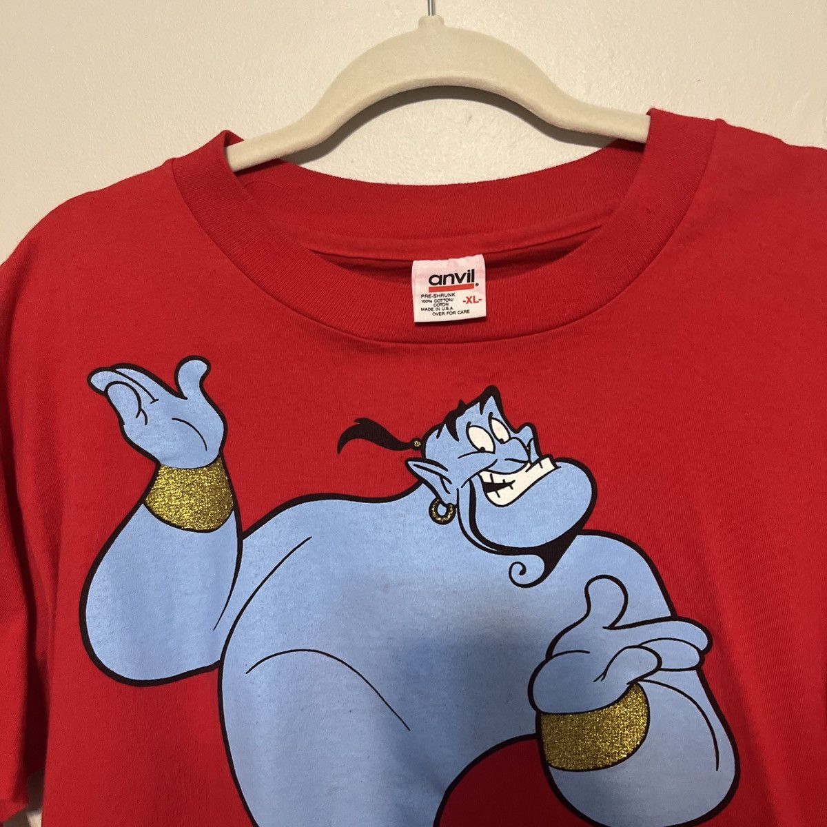 Disney × Vintage Vintage Disney Aladdin Genie shirt Men XL Red Single Stitch Size US XL / EU 56 / 4 - 4 Thumbnail