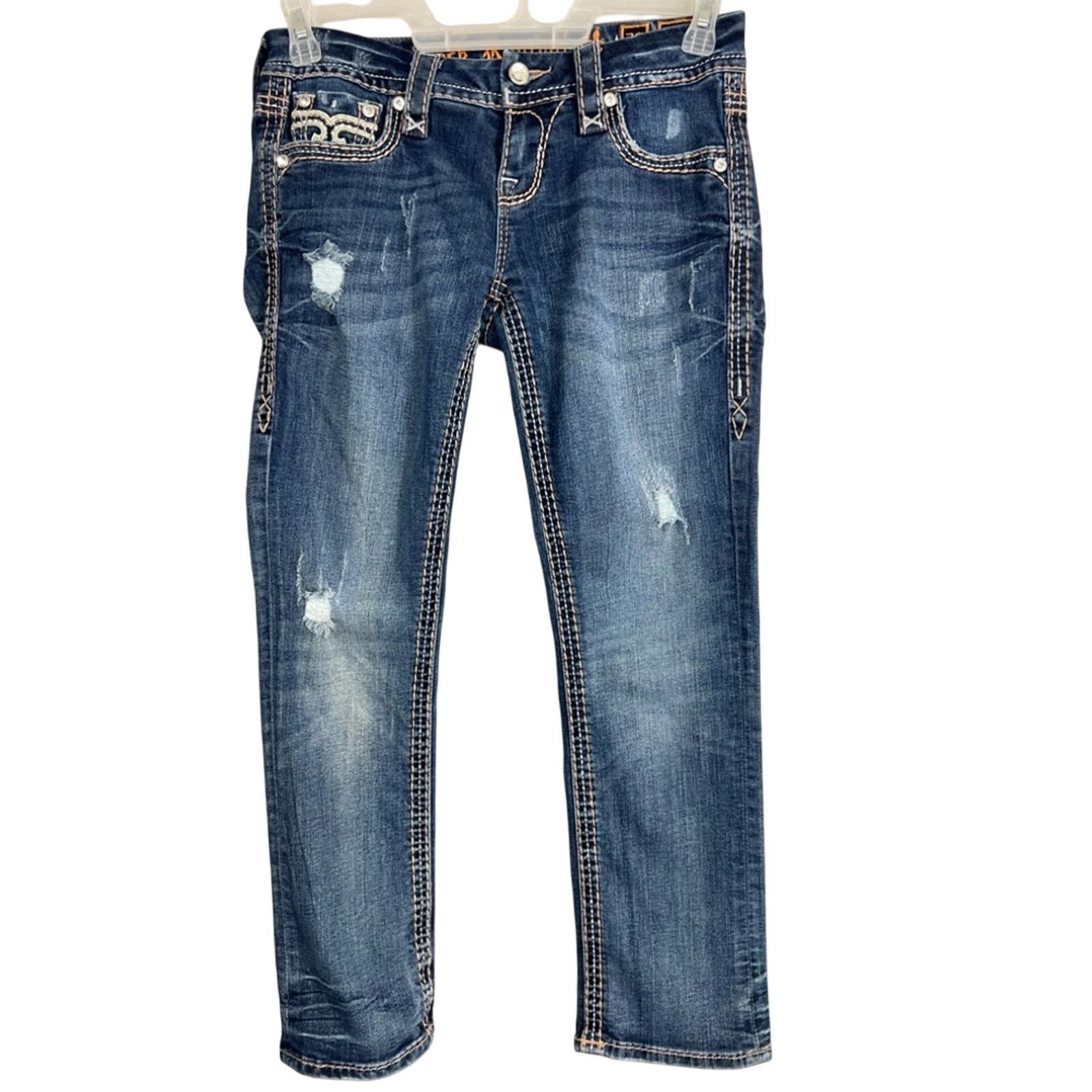 Rock Revival Rock Revival Jeans Sukara 26 Crop Inseam 25.5" Thick Stitch Size 26" / US 2 / IT 38 - 1 Thumbnail