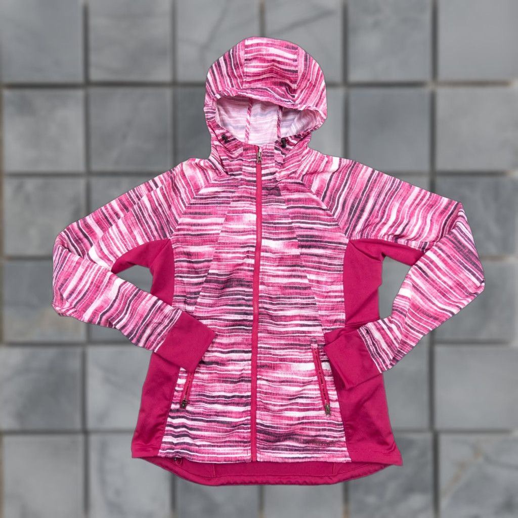 Marmot MARMOT Women's Windbreaker Jacket Full Zip Hooded Lightweight Mid-Length Pink - Size M - Regular Fit - Striped Logo Casual Outdoor Size M / US 6-8 / IT 42-44 - 1 Thumbnail