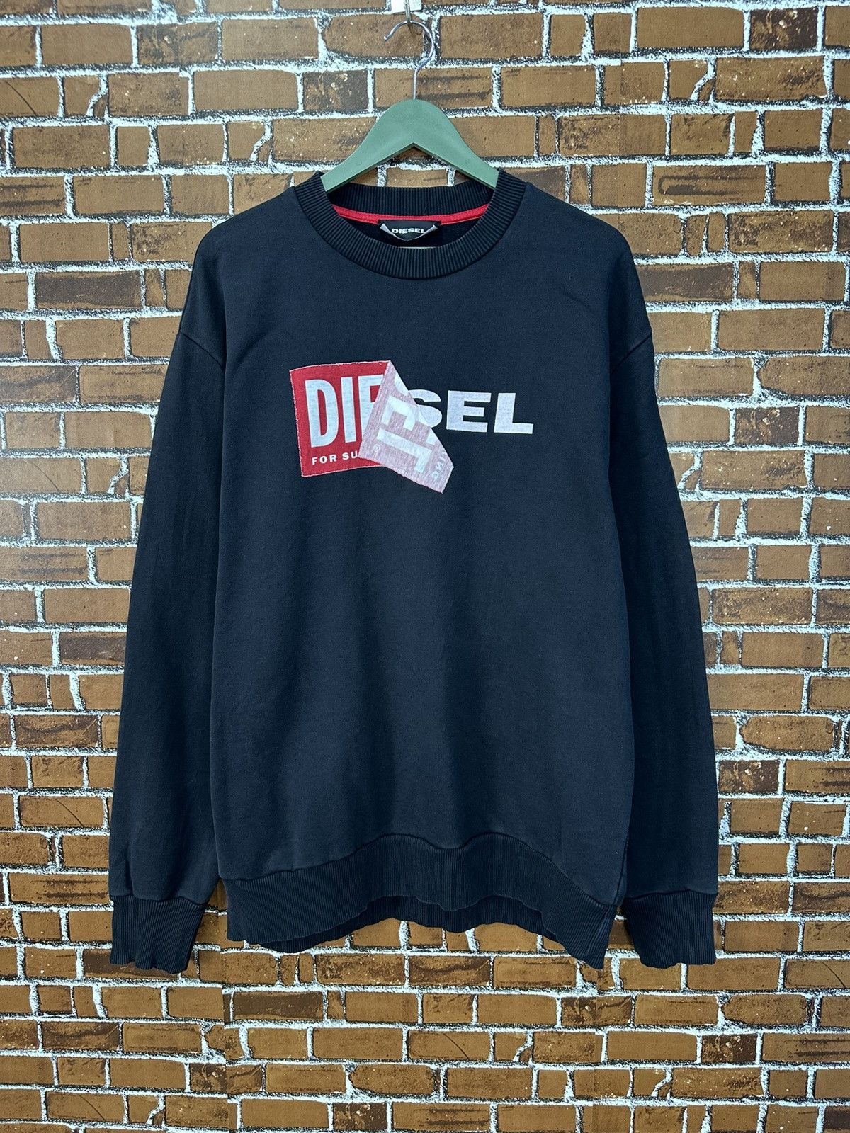 Diesel Crewneck Diesel Big Logo Black Sweatshirt Z334 Size US L / EU 52-54 / 3 - 1 Thumbnail