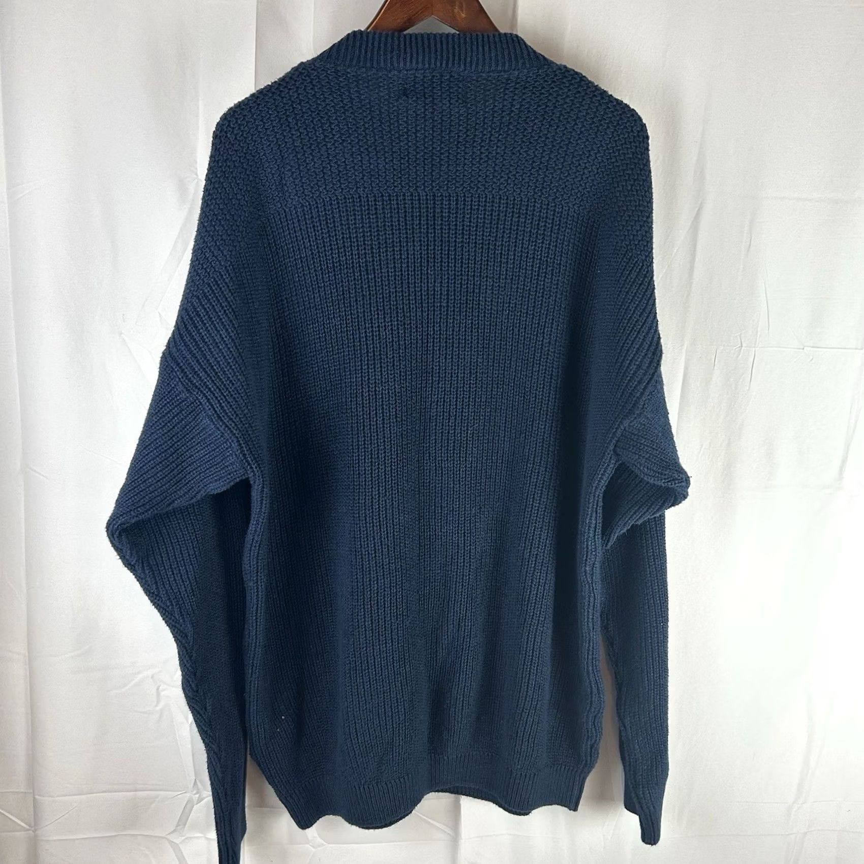 Eddie Bauer VINTAGE Eddie Bauer Sweater Mens XL Blue VTG Men Pullover Knit Fisherman Ribbed Henley USA Size US XL / EU 56 / 4 - 7 Thumbnail