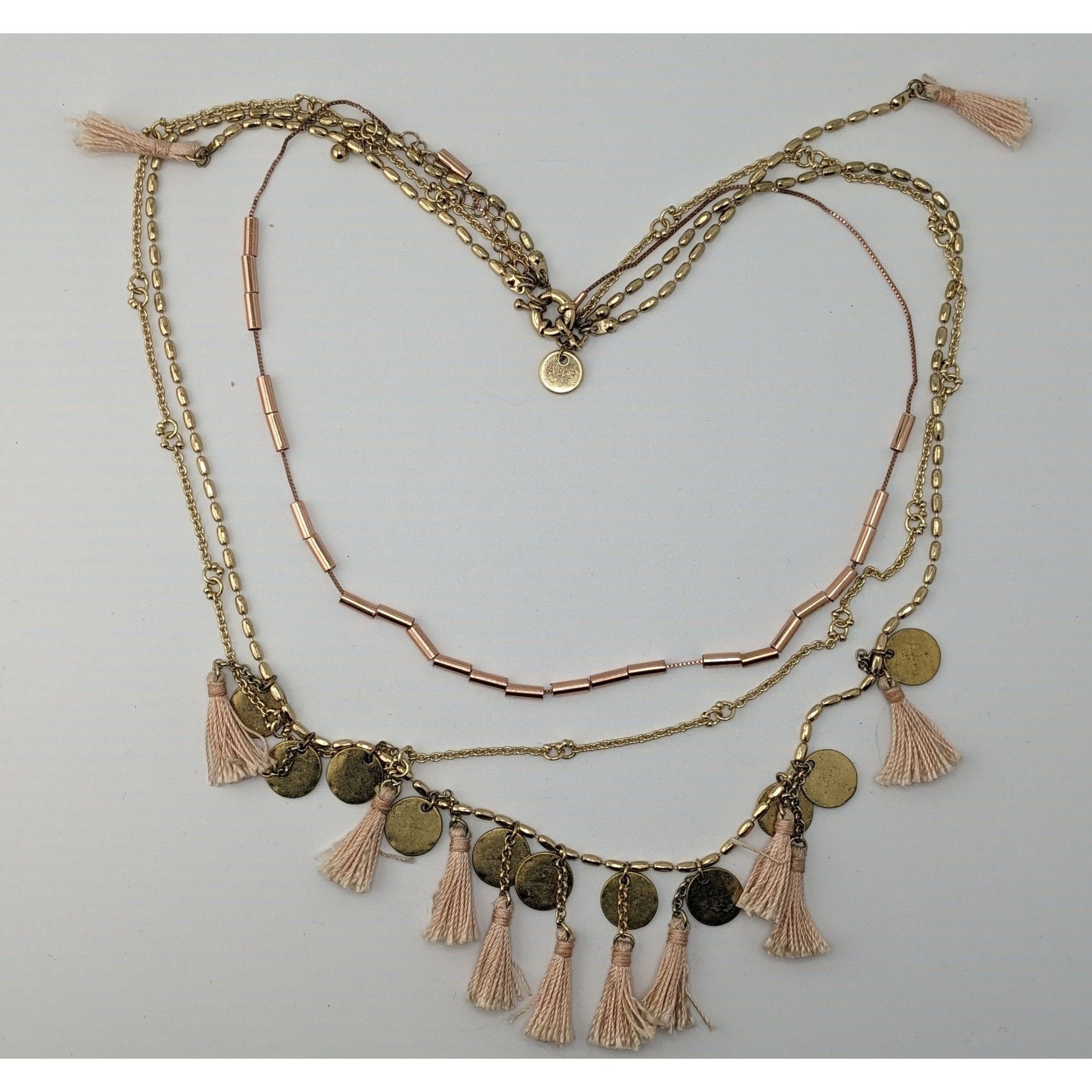 Abercrombie & Fitch Abercrombie & Fitch Preppy Bohemian Gold-Toned Multi-Layer N Size ONE SIZE - 4 Thumbnail