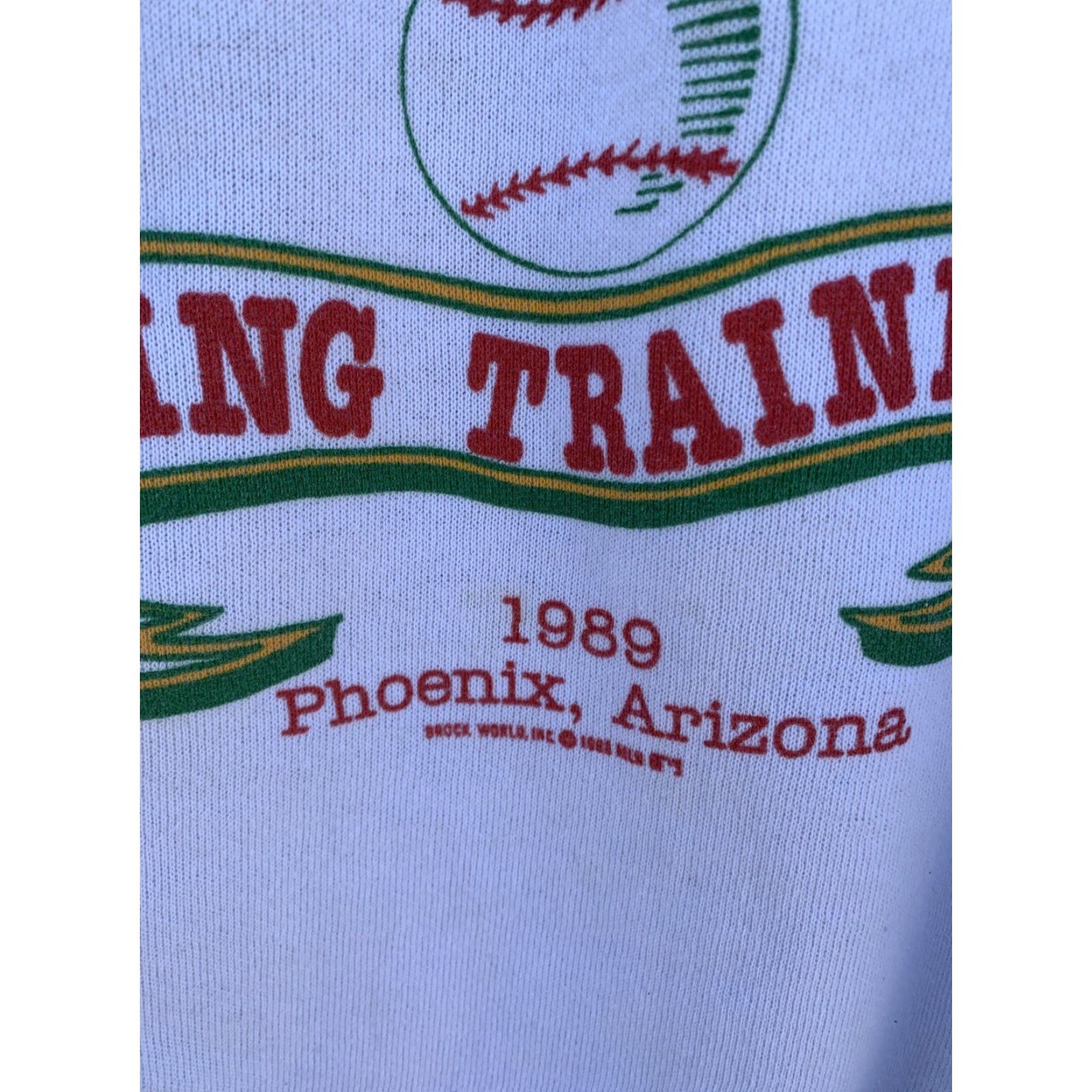 Vintage VINTAGE Oakland Athletics Oakland A’s Spring Training 1989 Raglan Sweatshirt XL White Mens Pullover Raglan 80s Baseball Baseball Sweatshirt Size US XL / EU 56 / 4 - 3 Thumbnail