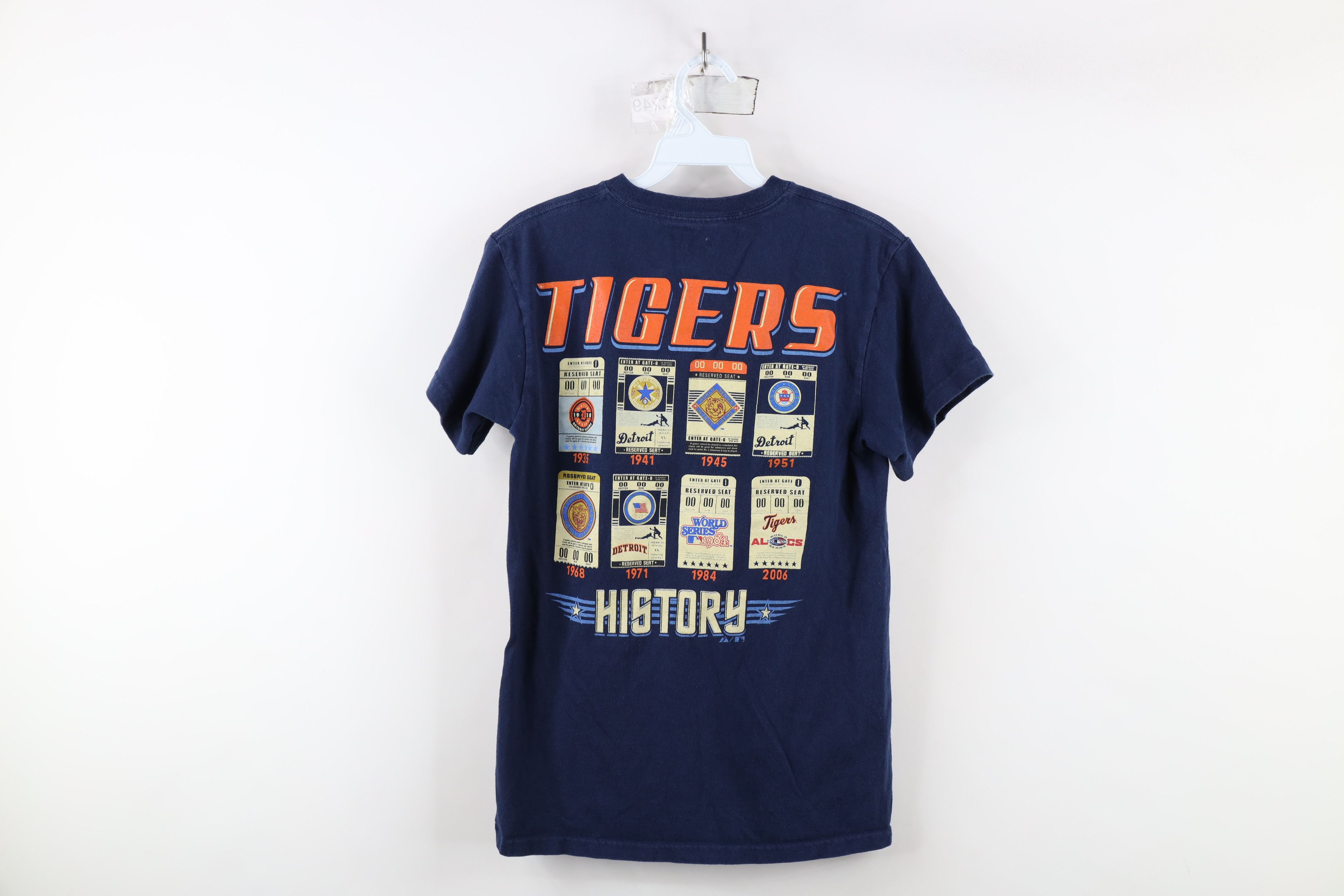 Majestic × Vintage Retro Majestic Spell Detroit Tigers Baseball T-Shirt Blue Size US XS / EU 42 / 0 - 12 Thumbnail