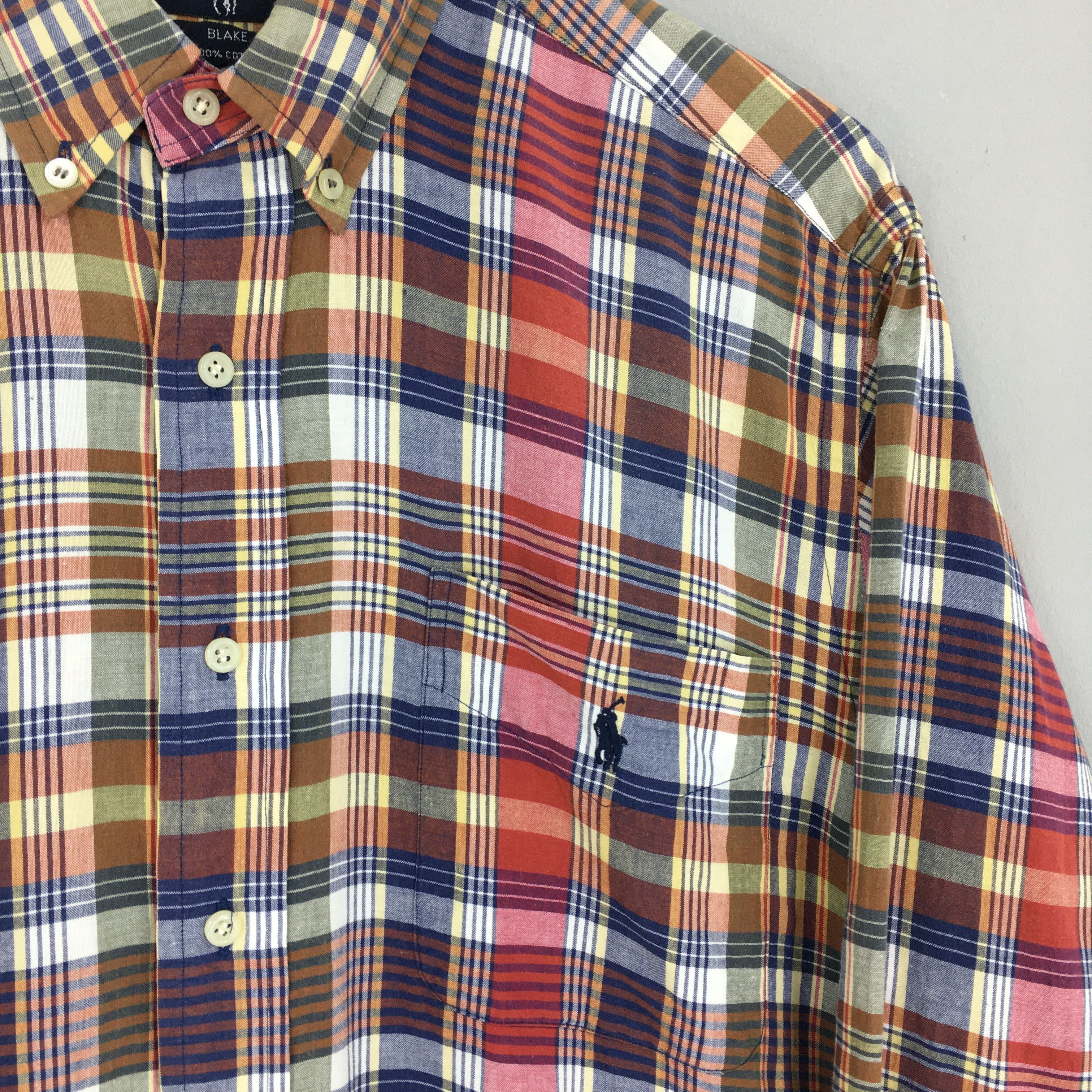 Polo Ralph Lauren × Ralph Lauren × Vintage Vintage 90's Polo Ralph Lauren Checkered Shirt Large Size US S / EU 44-46 / 1 - 4 Thumbnail