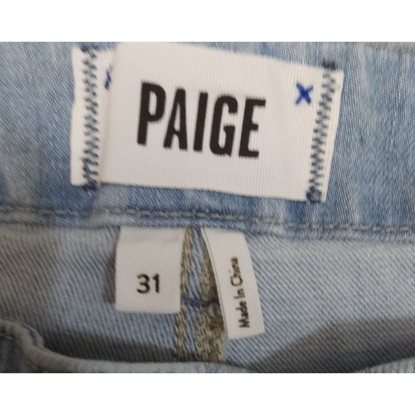 Paige Paige Mayslie High-Rise Denim Joggers Light Wash Zip Hems Size 31" - 5 Thumbnail
