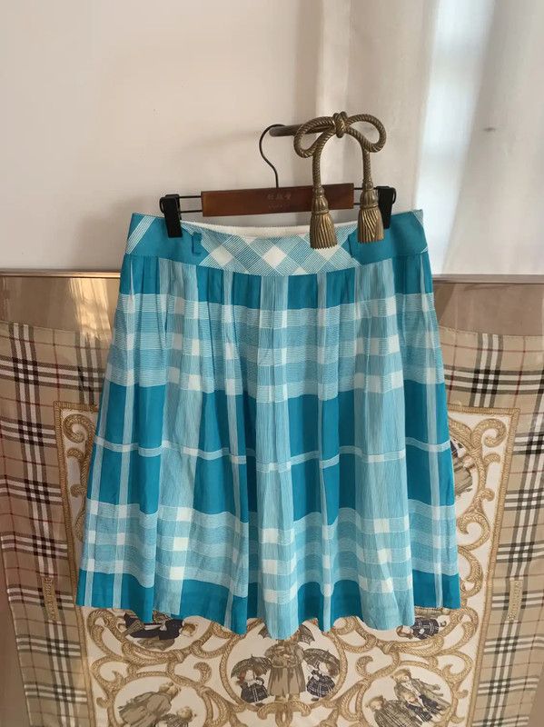 Burberry Burberry M Size Aqua Cotton Midi Skirt Size 27" / US 4 / IT 40 - 1 Thumbnail