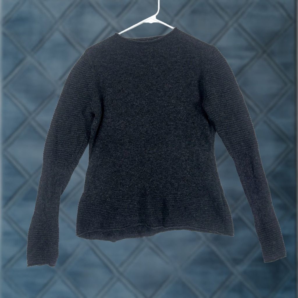 Banana Republic Banana Republic Sweater Crew Neck Cable-Knit Lightweight Wool-Ac Alpaca Blend Women M Gray Pullover Knit 90s Style? Size M / US 6-8 / IT 42-44 - 1 Thumbnail