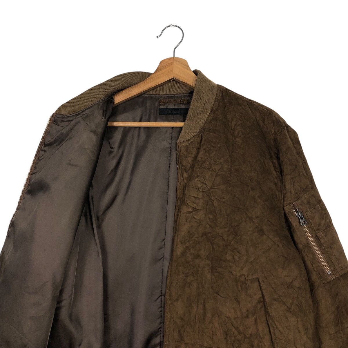 Japanese Brand 📌Rich Brown Vintage Bomber Biker Jacket Uniqlo Issey Miyake Size US XL / EU 56 / 4 - 12 Thumbnail
