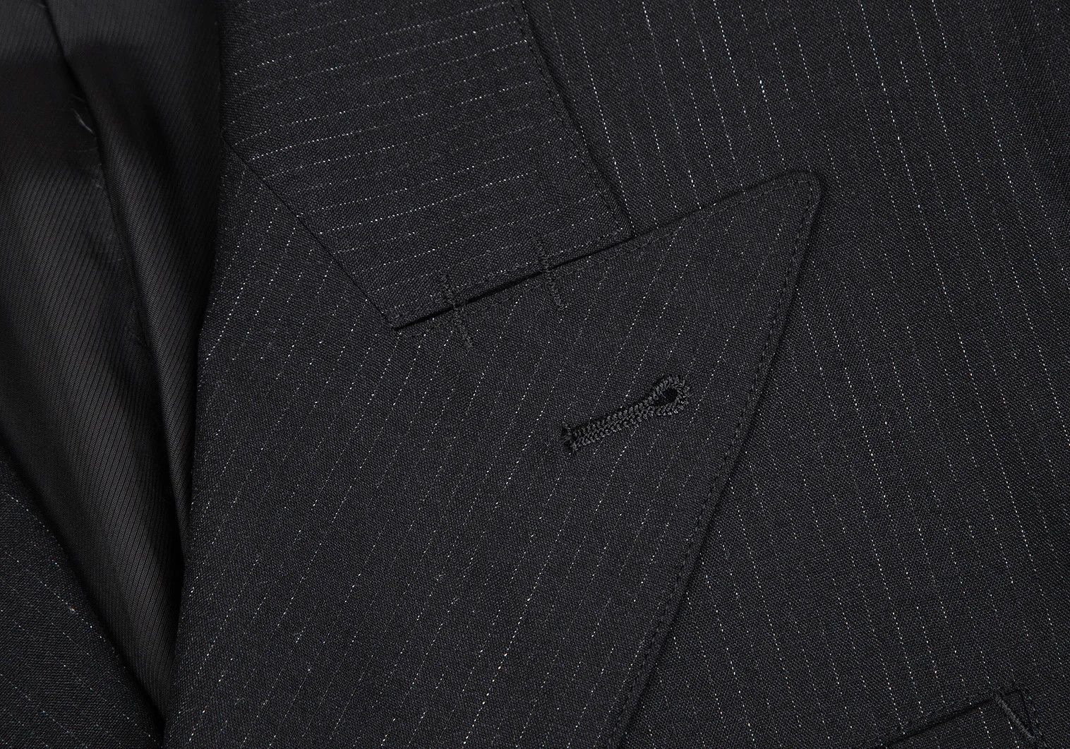 Jean Paul Gaultier Wool Chalk Stripe Double Jacket in Black, Size 48 Size US M / EU 48-50 / 2 - 3 Thumbnail