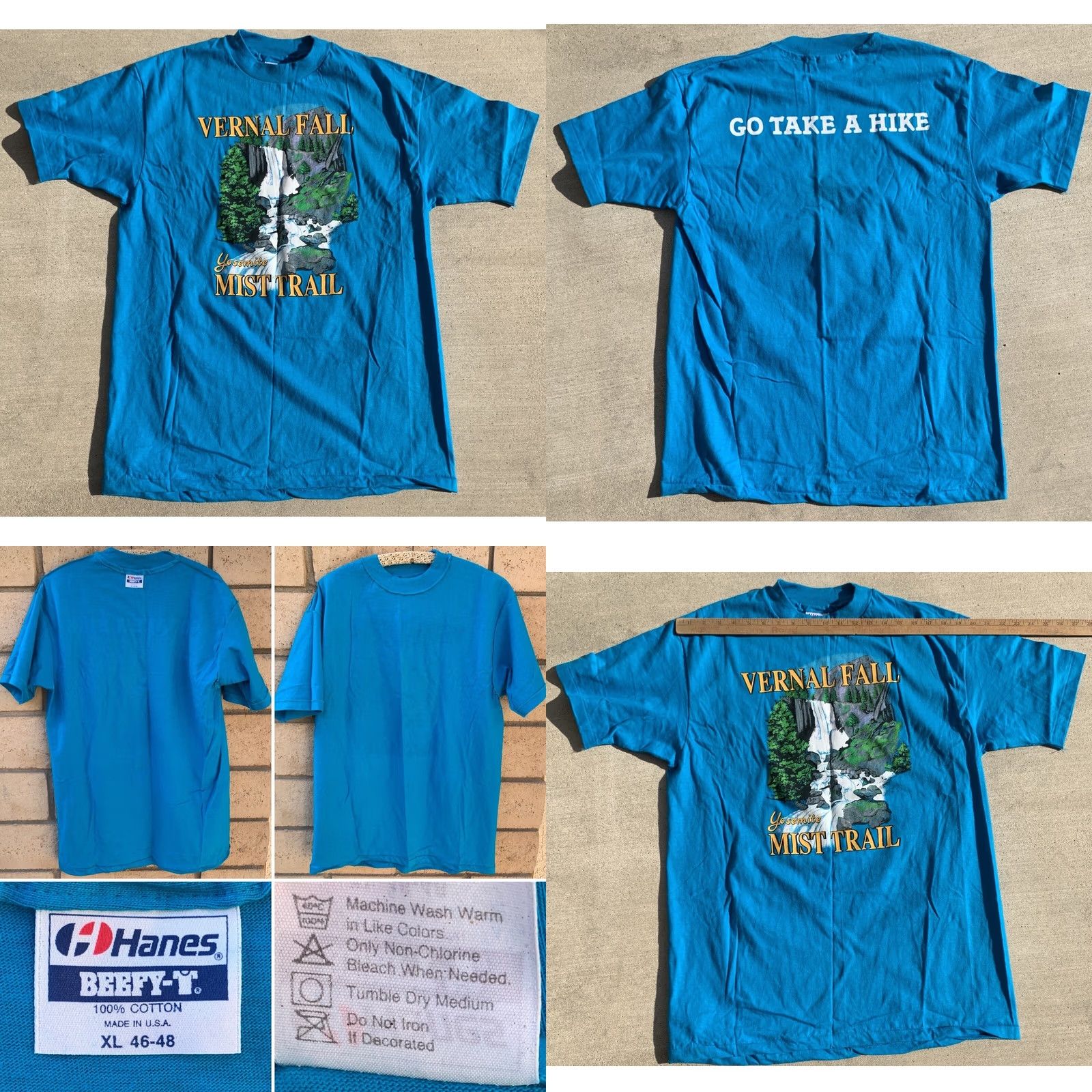 Hanes VINTAGE Hanes Beefy-T T Shirt XL blue 80s 90s California Nature Graphic Print Men XS? Size US XL / EU 56 / 4 - 10 Thumbnail