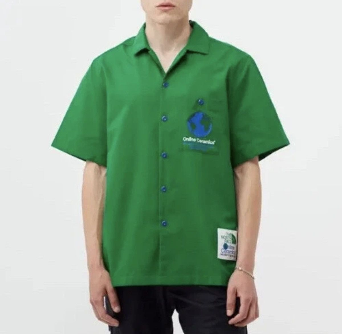 Online Ceramics × The North Face Online Ceramics TNF x OC SS Button Front Shirt Green size XL Size US XL / EU 56 / 4 - 2 Thumbnail