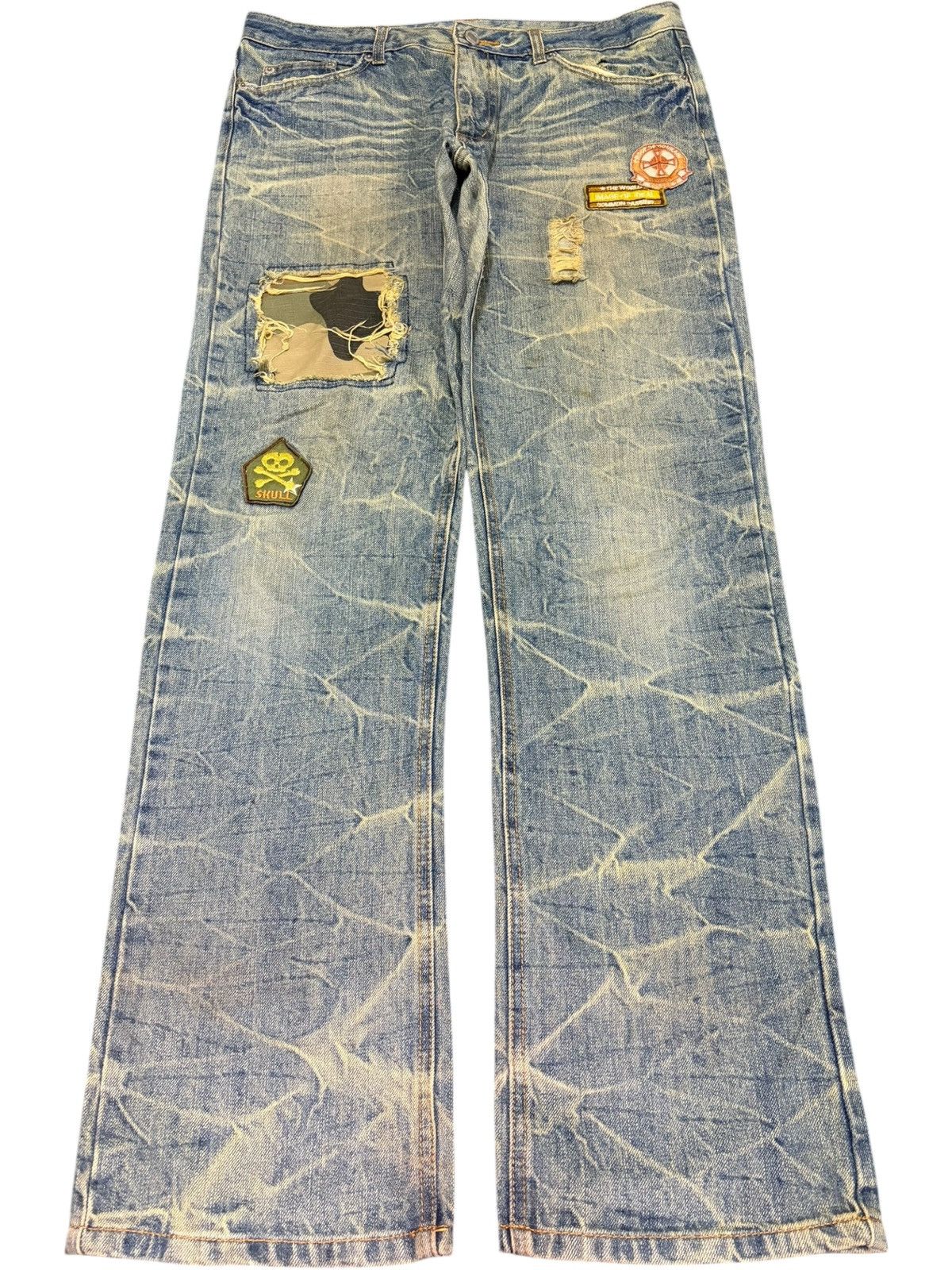 Diesel Vintage Japanese Brand Rusty Wash Patch Distress Jeans Size 34" / US 12 / IT 48 - 1 Thumbnail