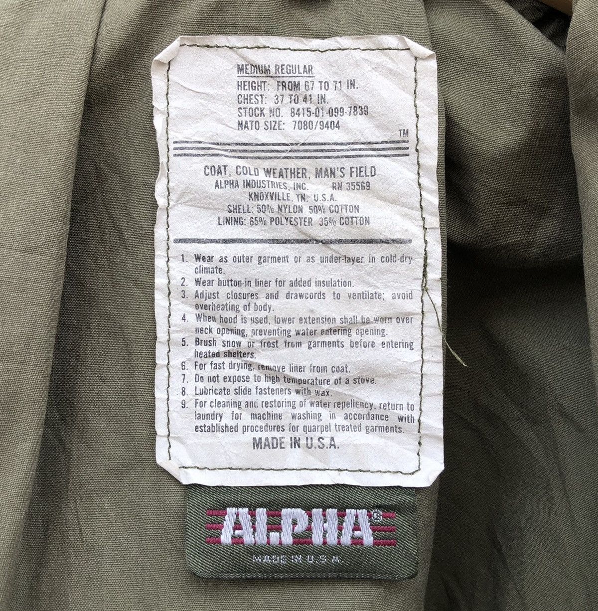 Alpha Industries 🔥VTG 80s Alpha Cold Weather Field THRASHED DISTRESSED Jacket Size US M / EU 48-50 / 2 - 18 Thumbnail