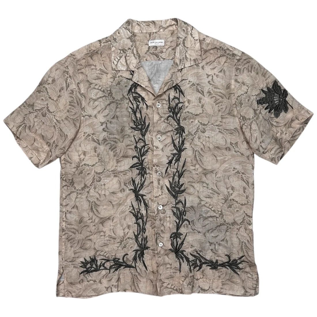 Dries Van Noten Dries Van Noten Floral Embroidered Camp Collar 