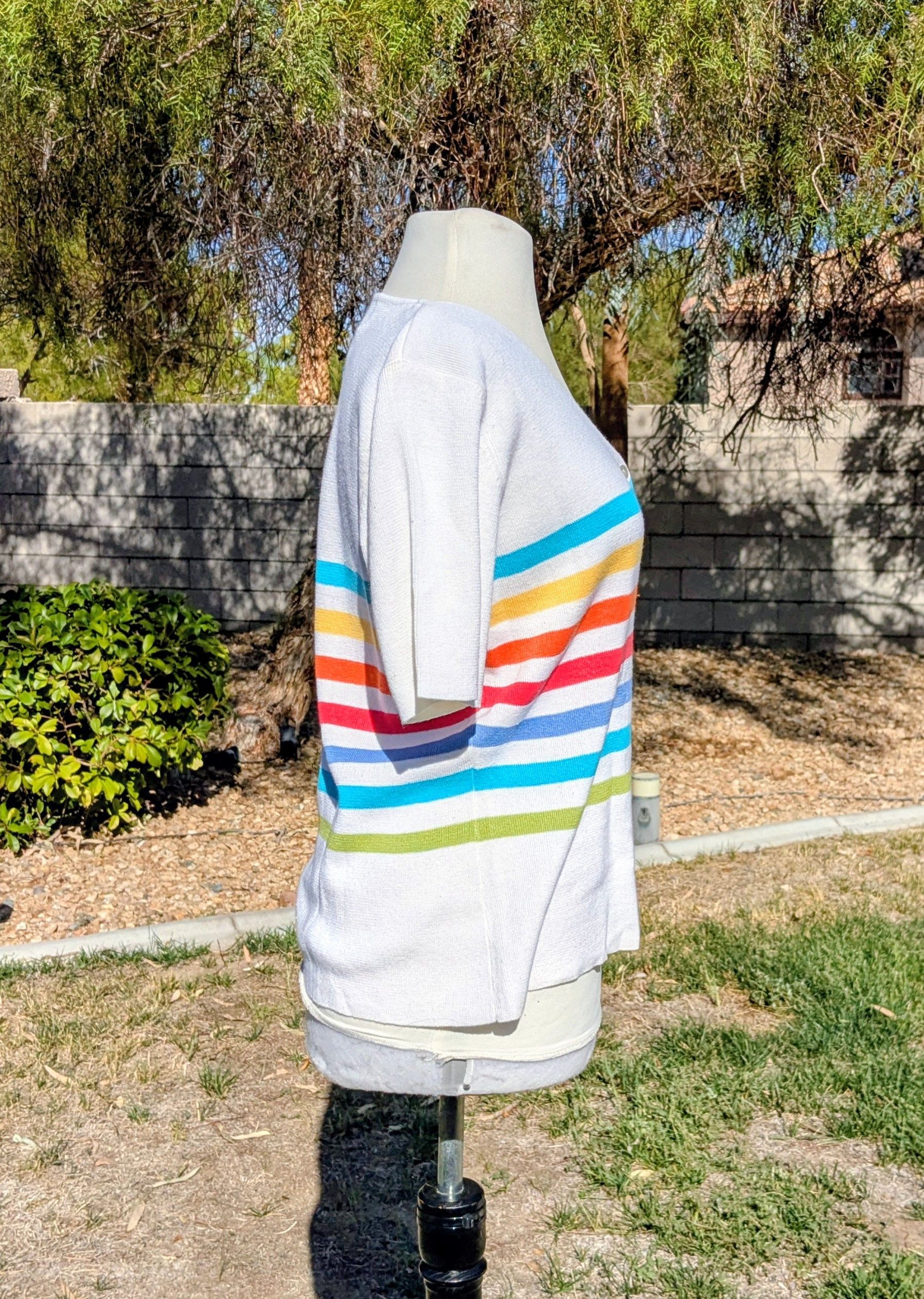 Other VTG Designers Originals Studio Rainbow Striped Sweater Shirt Size L / US 10 / IT 46 - 4 Thumbnail
