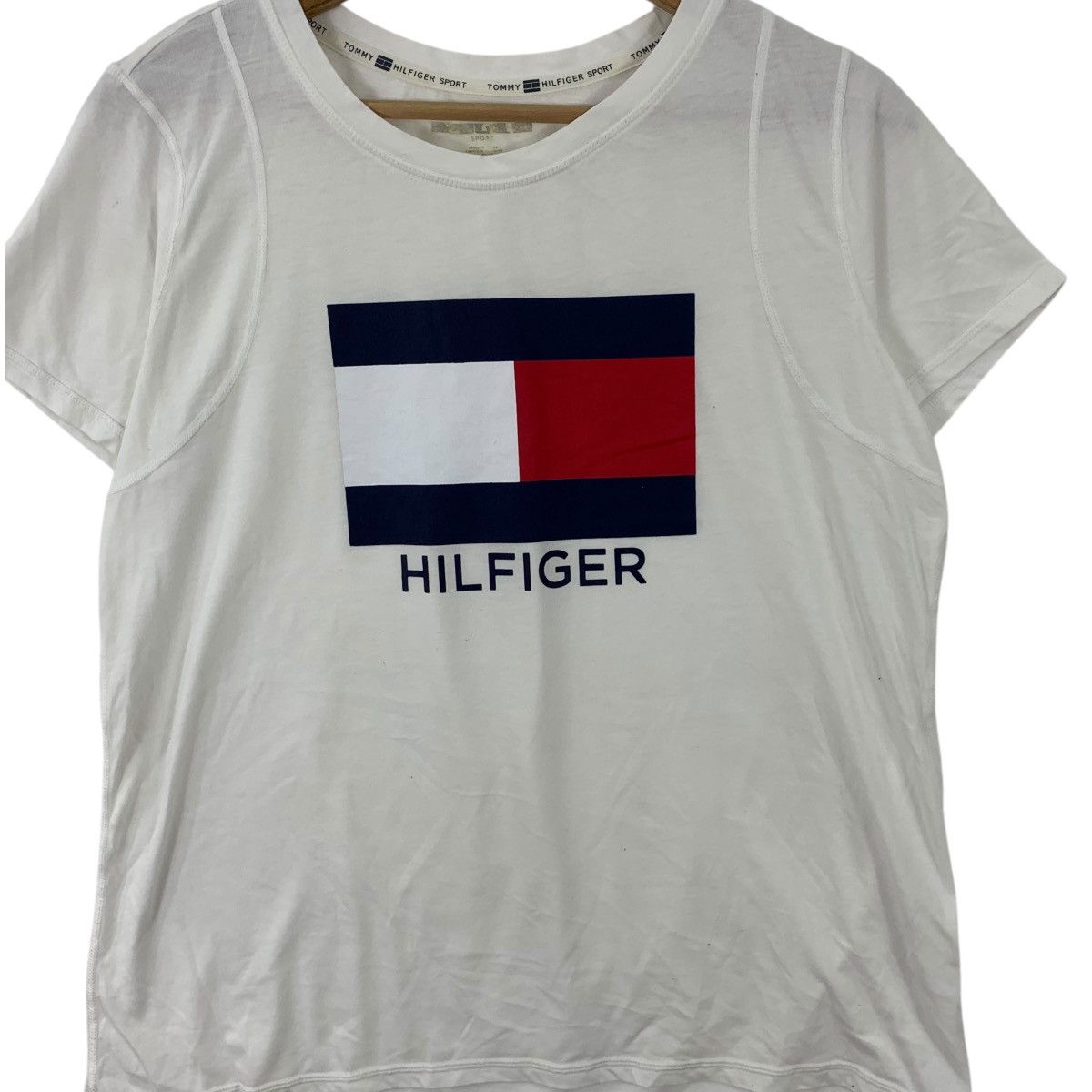 Tommy Hilfiger TOMMY HILFIGER USA Flag Logo Sport Collection Tee Shirt Size M / US 6-8 / IT 42-44 - 3 Thumbnail