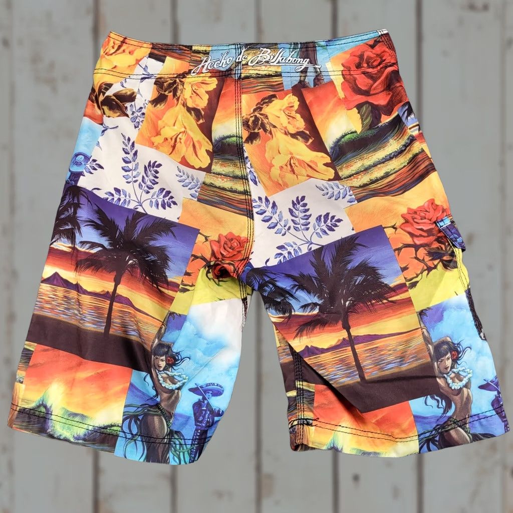 Billabong Billabong Board Shorts Mens Swim Trunks Size 32 Multicolor Patchwork Size US 31 - 1 Thumbnail