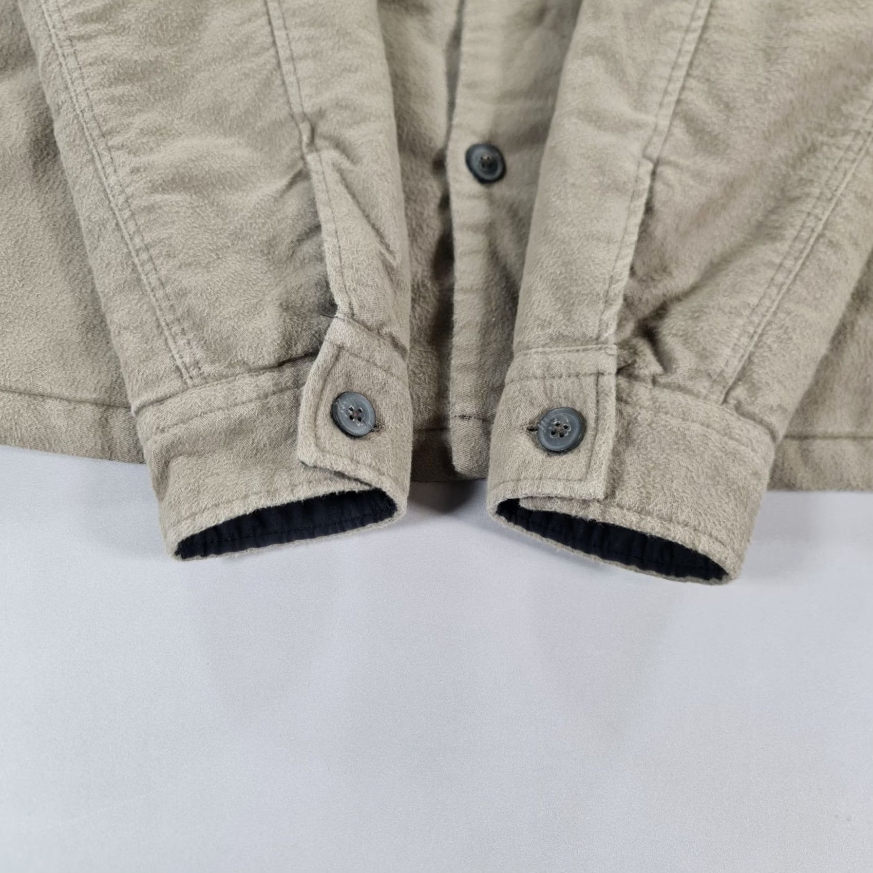 Allsaints AllSaints Overshirt Shirt Grey S Long Sleeve Button-Up Padded Lined Pocketed Cotton Casual Mens Size US S / EU 44-46 / 1 - 4 Thumbnail