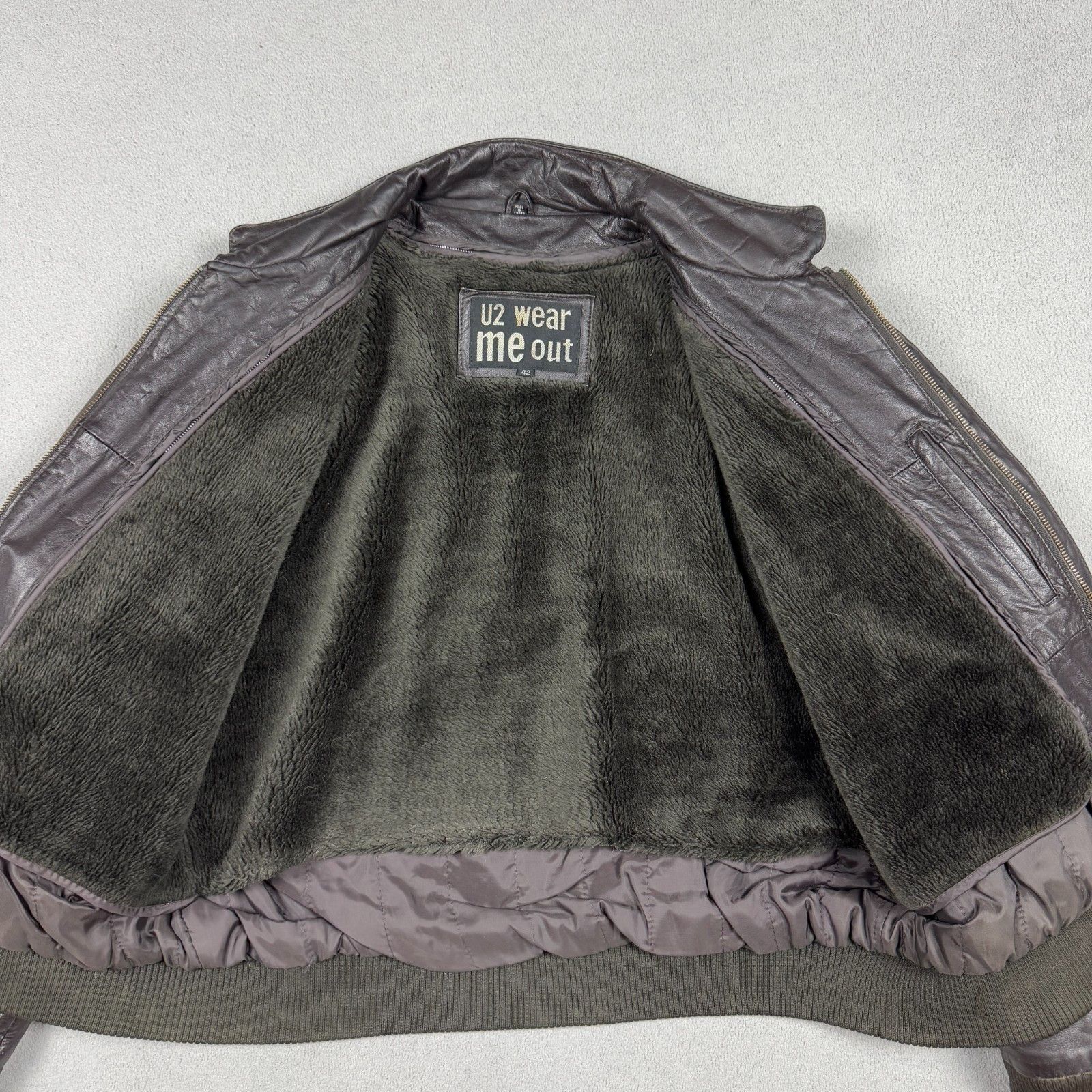 Vintage Vintage Leather Bomber Jacket Brown Sherpa Lined Quilted L Size US L / EU 52-54 / 3 - 3 Thumbnail