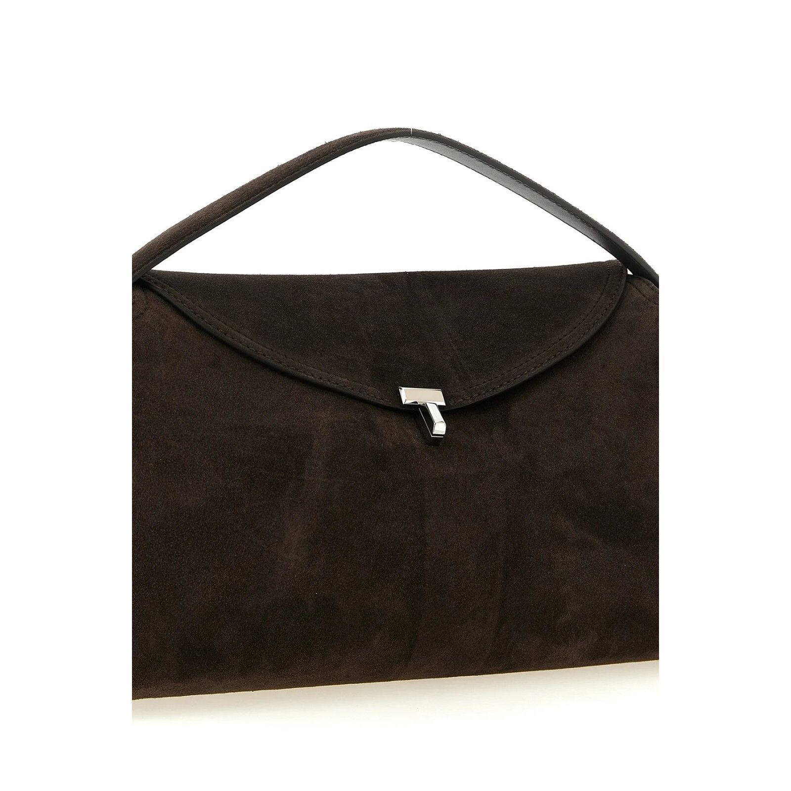 Toteme TOTEME T-lock Brown Suede Top Handle Bag New & Authentic Size ONE SIZE - 3 Thumbnail