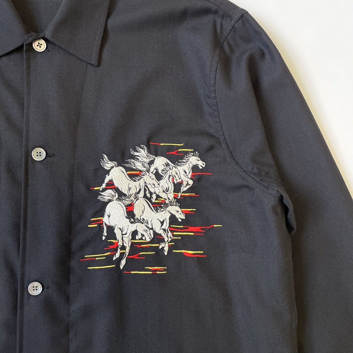 Our Legacy ‘Mustang’ Horse Embroidered Wool Box Shirt Size US M / EU 48-50 / 2 - 7 Thumbnail