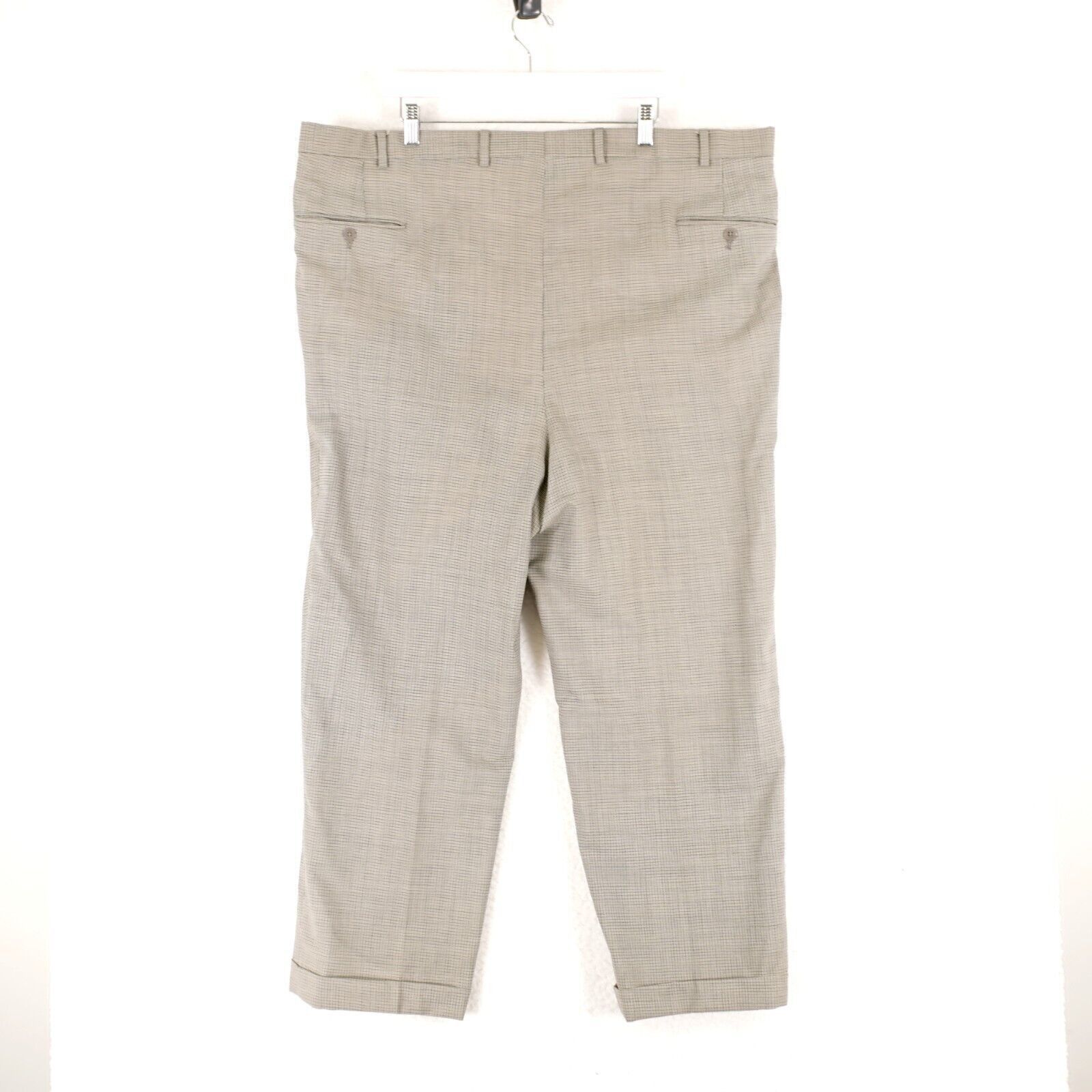 Hart Schaffner Marx Hart Schaffner Marx Wool Dress Pants 45/29 Beige Gray Cream Size 44R - 4 Thumbnail