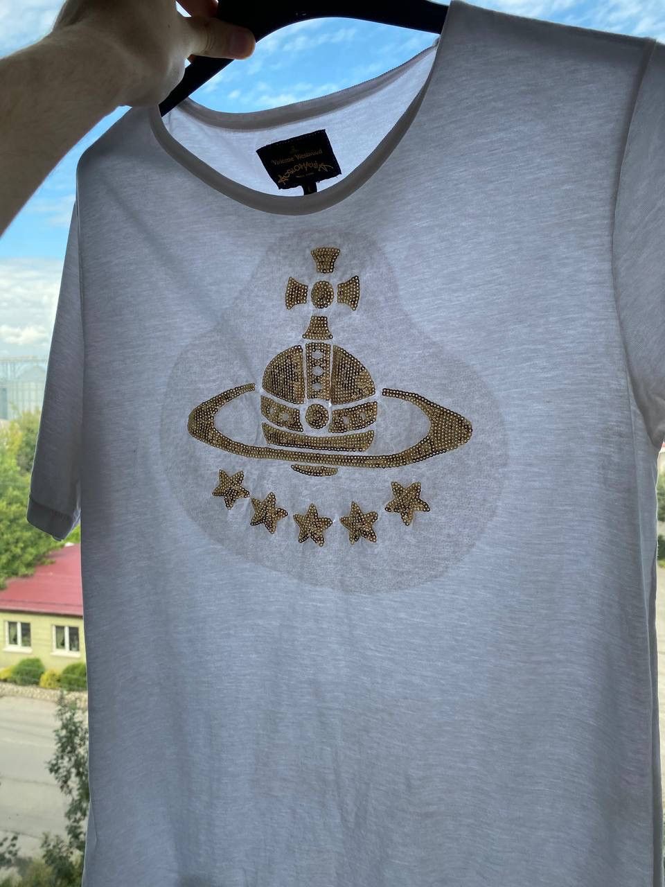Vivienne Westwood 🔥 Vivienne Westwood Anglomania Bottle Tee Embossed ORB Shirt Size L / US 10 / IT 46 - 8 Thumbnail