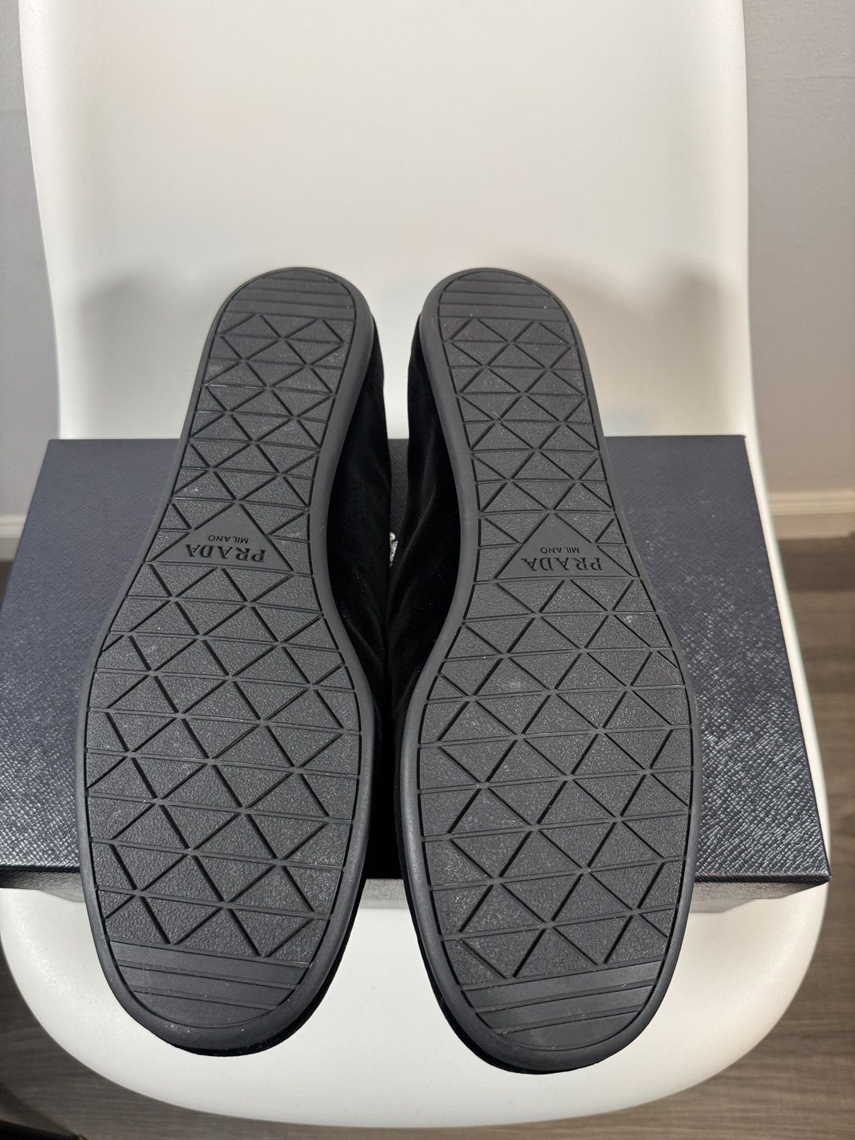 Designer × Prada Prada Black Velvet Loafers New in Box Size US 12 / EU 45 - 8 Thumbnail