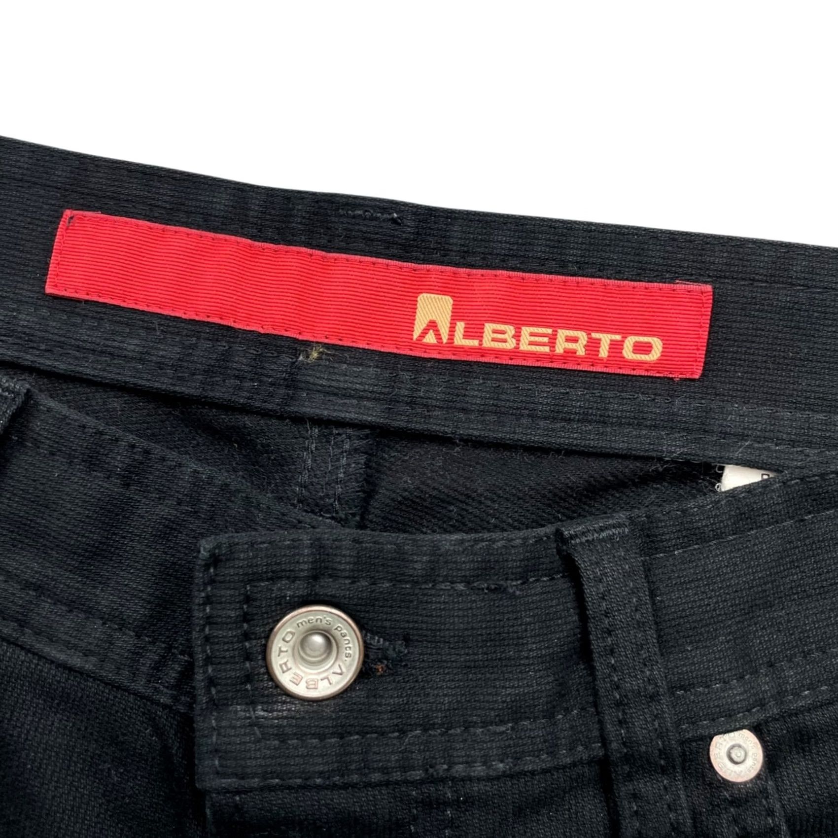 Vintage ALBERTO Men’s Tim Cotton Stretch 5-Pocket Fade Out Pants Black 33x30 Rubber? Size US 34 / EU 50 - 6 Thumbnail
