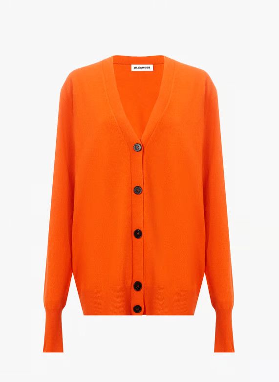 Jil Sander o1y1025 Cardigan in Orange Size L / US 10 / IT 46 - 1 Thumbnail