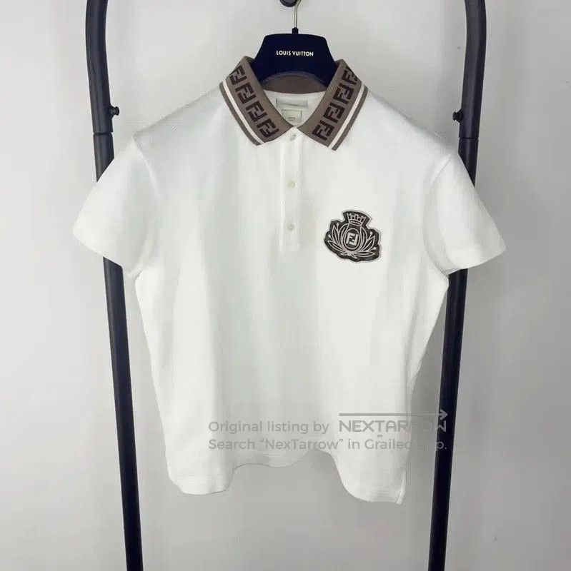 Fendi Fendi Women's White Cotton Polo T-Shirt . Size M / US 6-8 / IT 42-44 - 1 Thumbnail