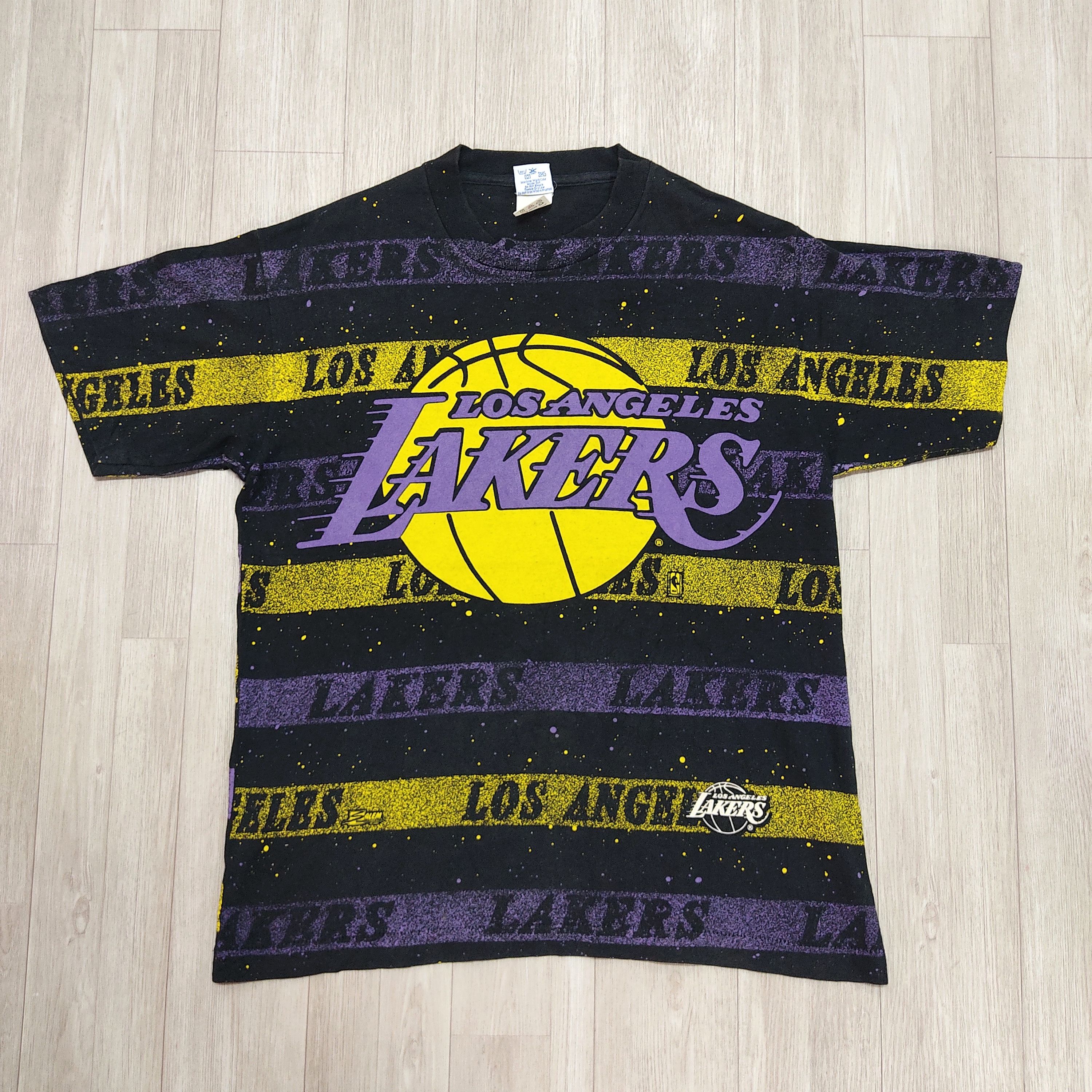NBA Vtg 90s LA LAKERS NBA All-Over Printed T-shirt Size US M / EU 48-50 / 2 - 3 Thumbnail