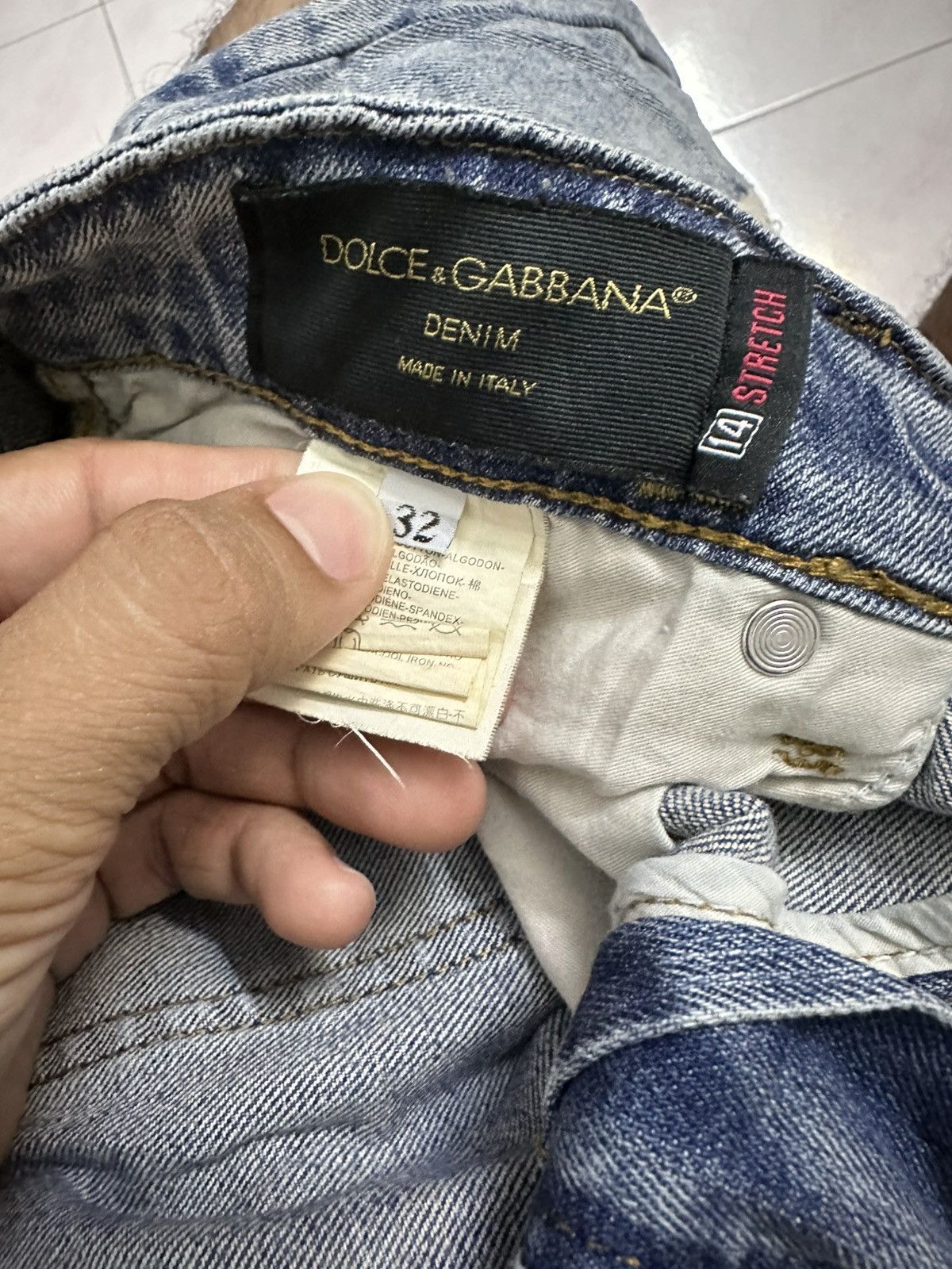 GOA 2000s Distressed Dolce & Gabbana Patchwork Jeans Y2K Goa Lgb Size US 31 - 10 Thumbnail